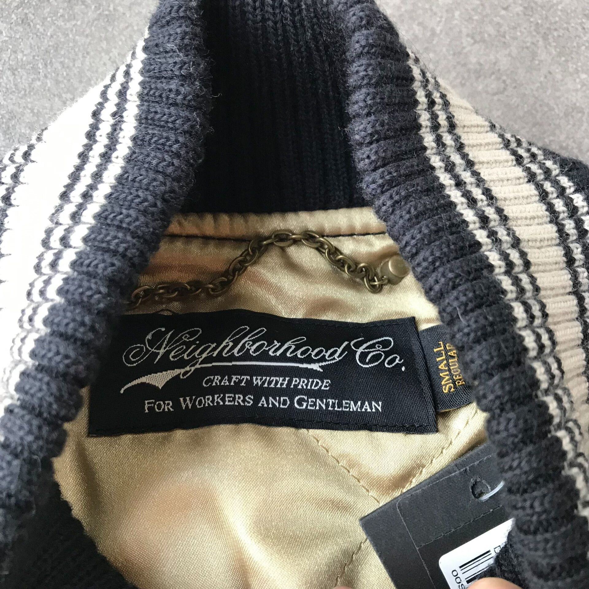 Neighborhood Black and Beige Wool Leather Jacket Size US S / EU 44-46 / 1 - 3 Thumbnail