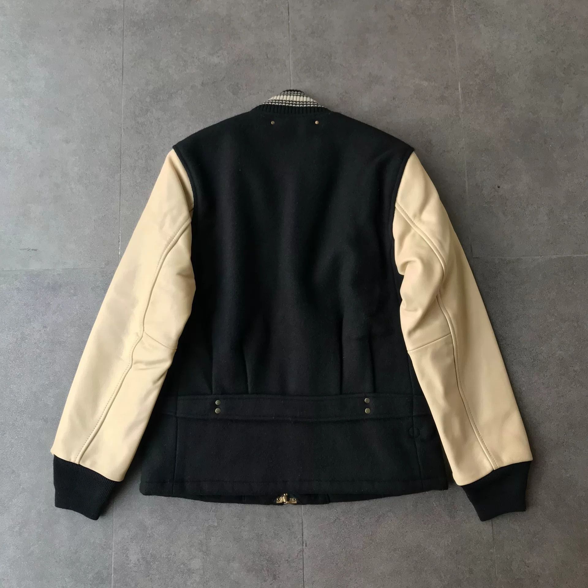 Neighborhood Black and Beige Wool Leather Jacket Size US S / EU 44-46 / 1 - 2 Thumbnail