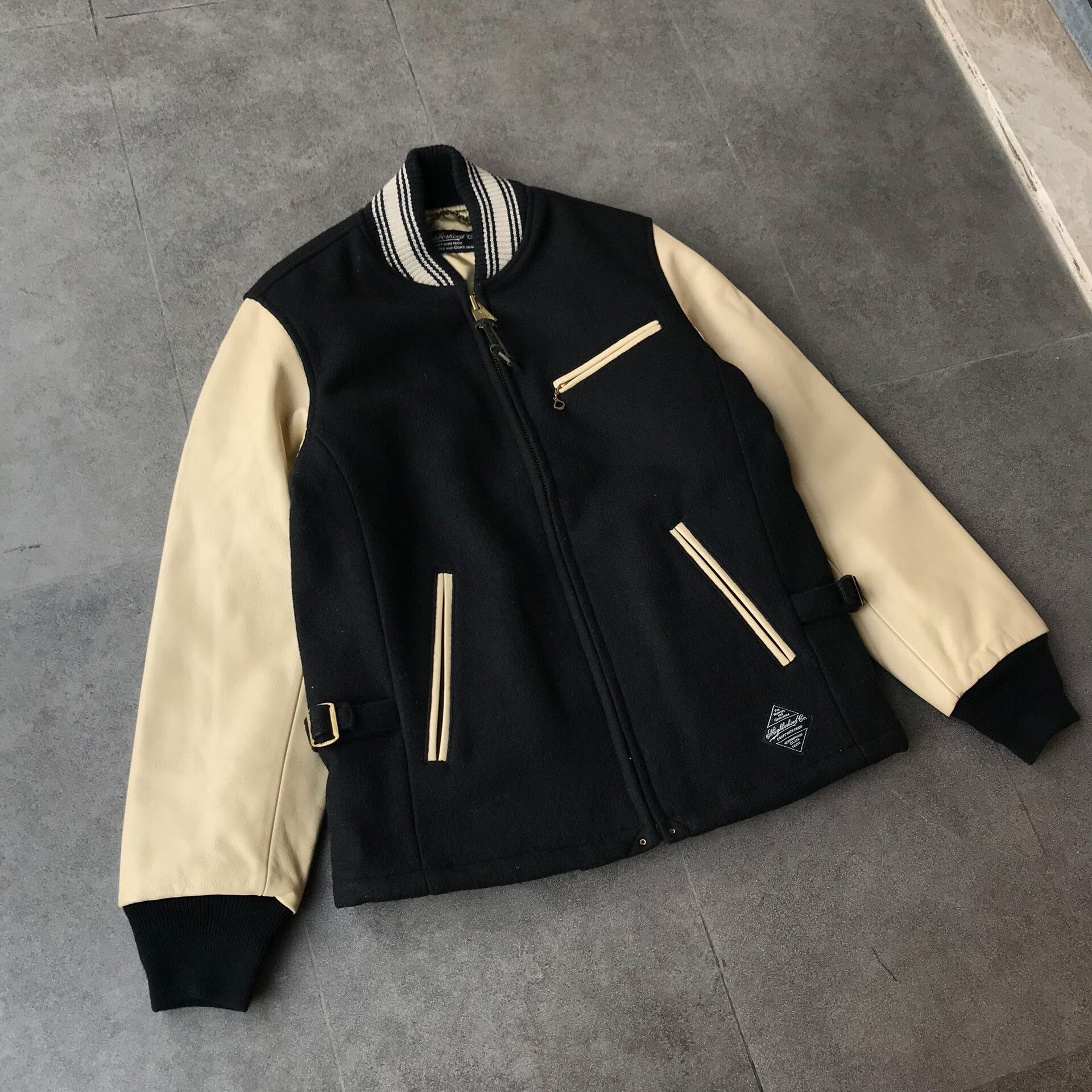 Neighborhood Black and Beige Wool Leather Jacket Size US S / EU 44-46 / 1 - 4 Thumbnail