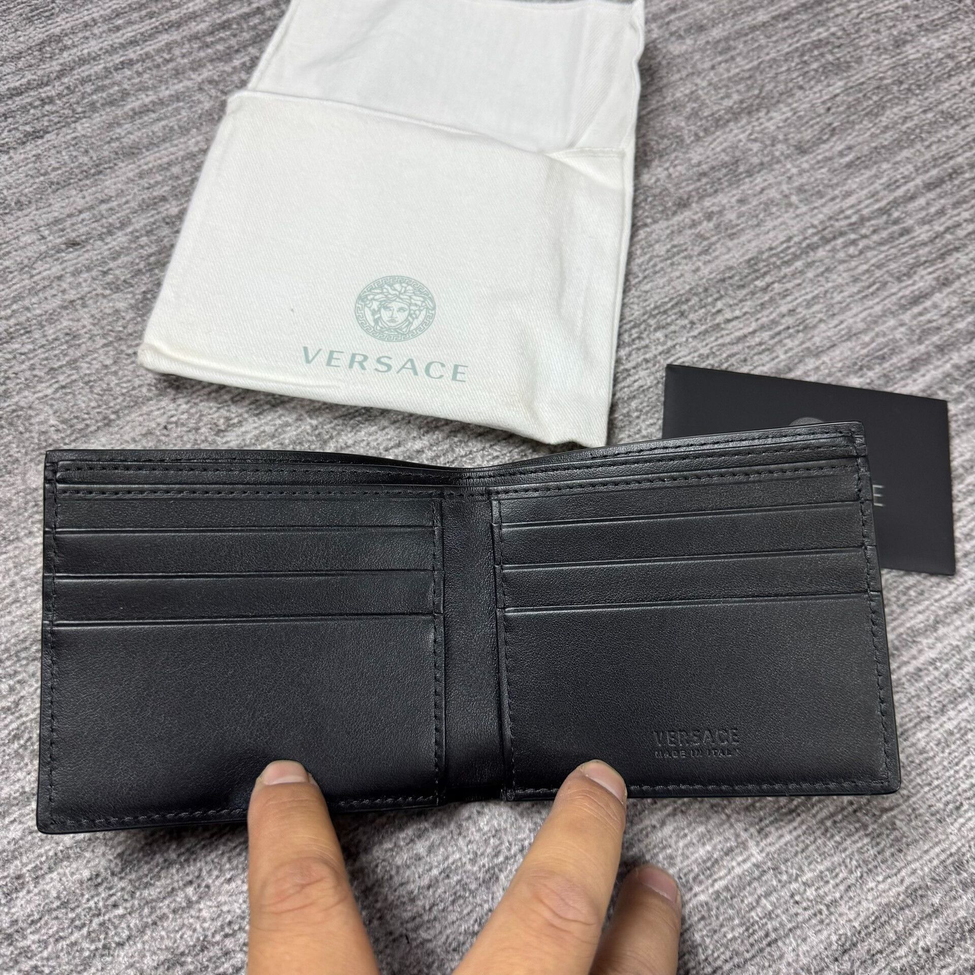 Versace Versace Black Fold Wallet with Print Size ONE SIZE - 3 Thumbnail