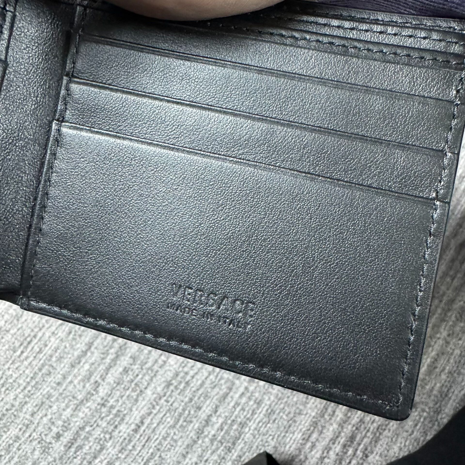 Versace Versace Black Fold Wallet with Print Size ONE SIZE - 4 Thumbnail