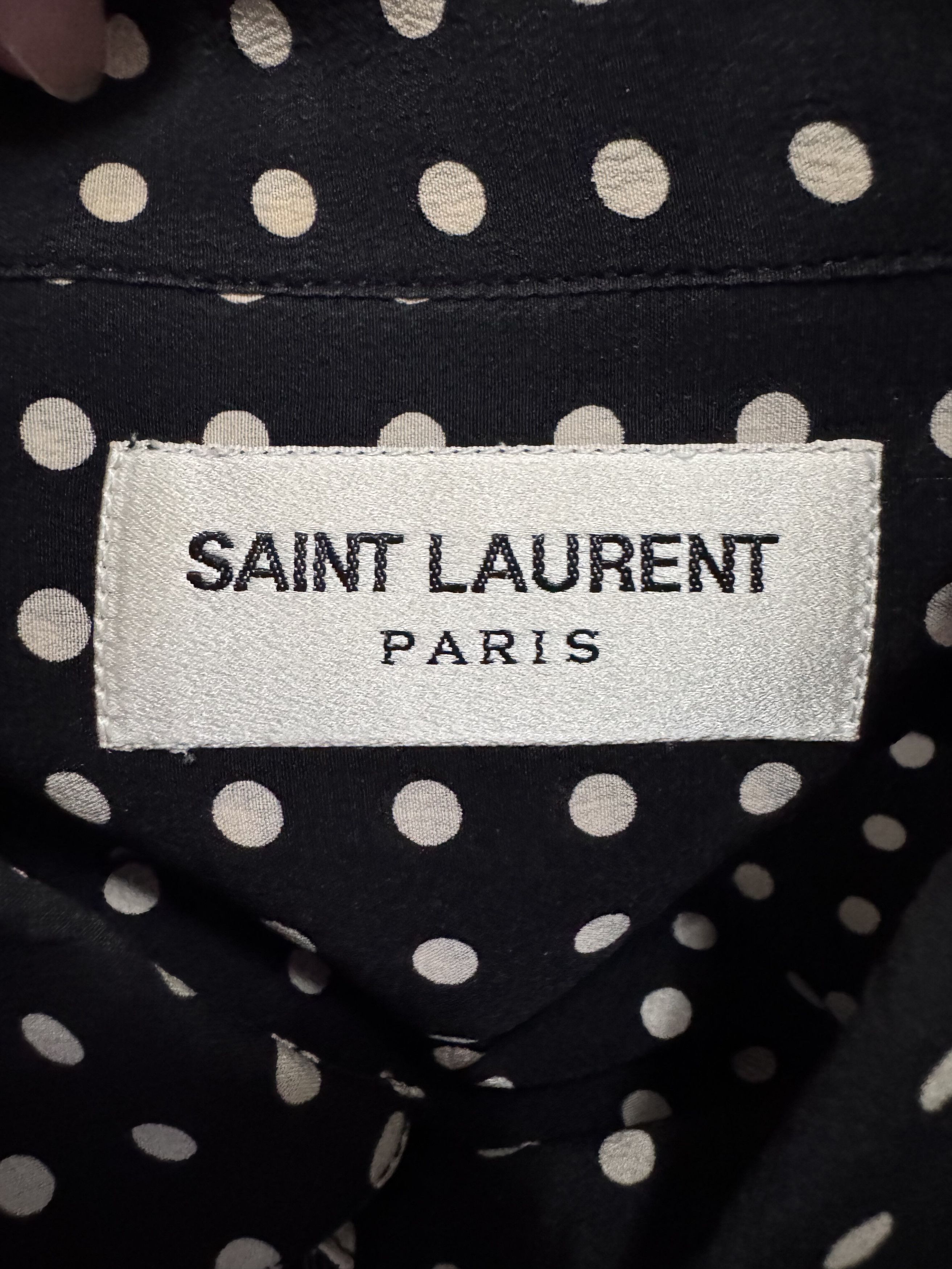 Saint Laurent Paris Saint Laurent Polka Dot Silk Shirt Size US M / EU 48-50 / 2 - 6 Thumbnail