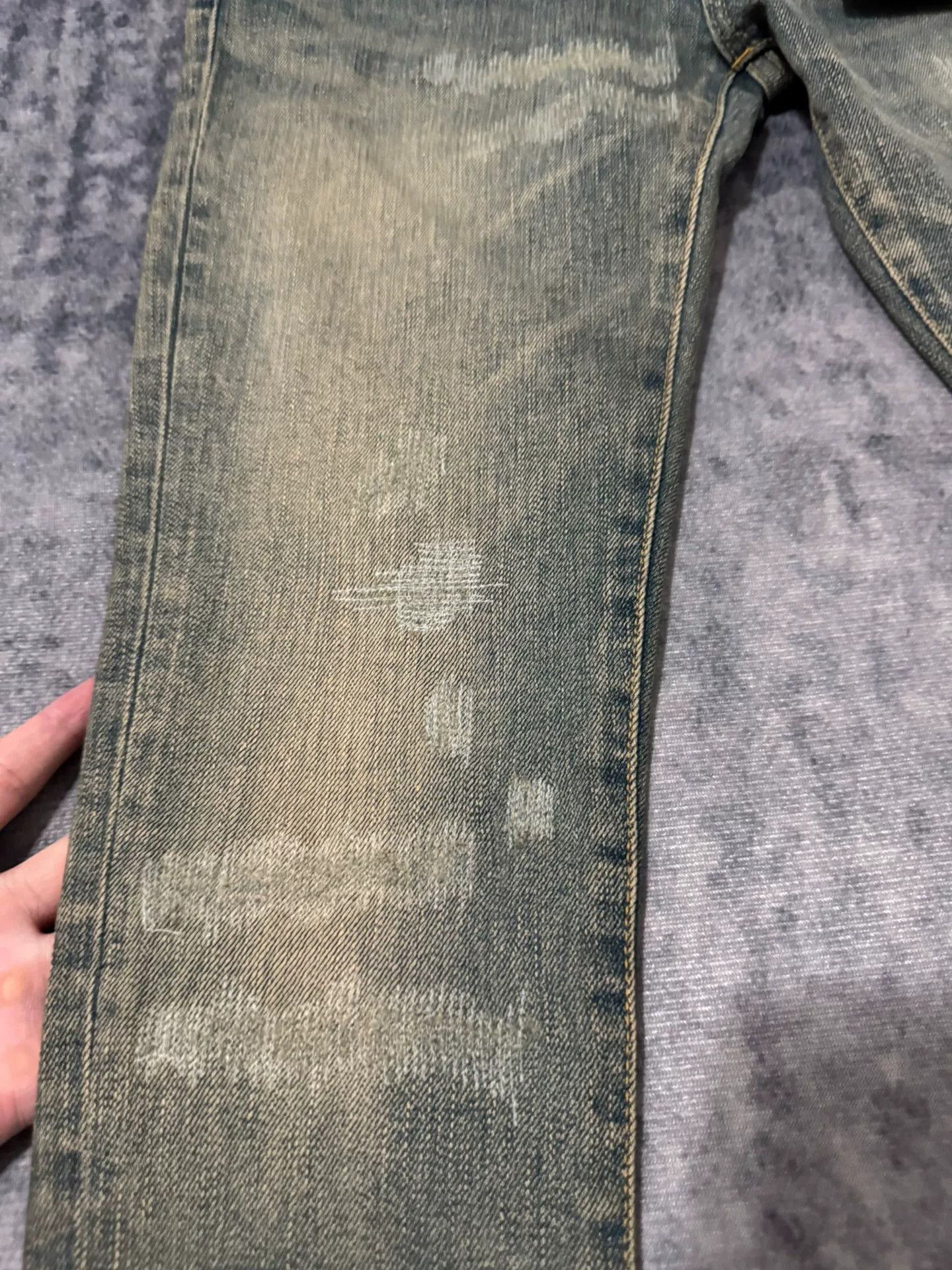 Saint Laurent Paris Saint Laurent Distressed Denim Jeans Size US 27 - 5 Thumbnail