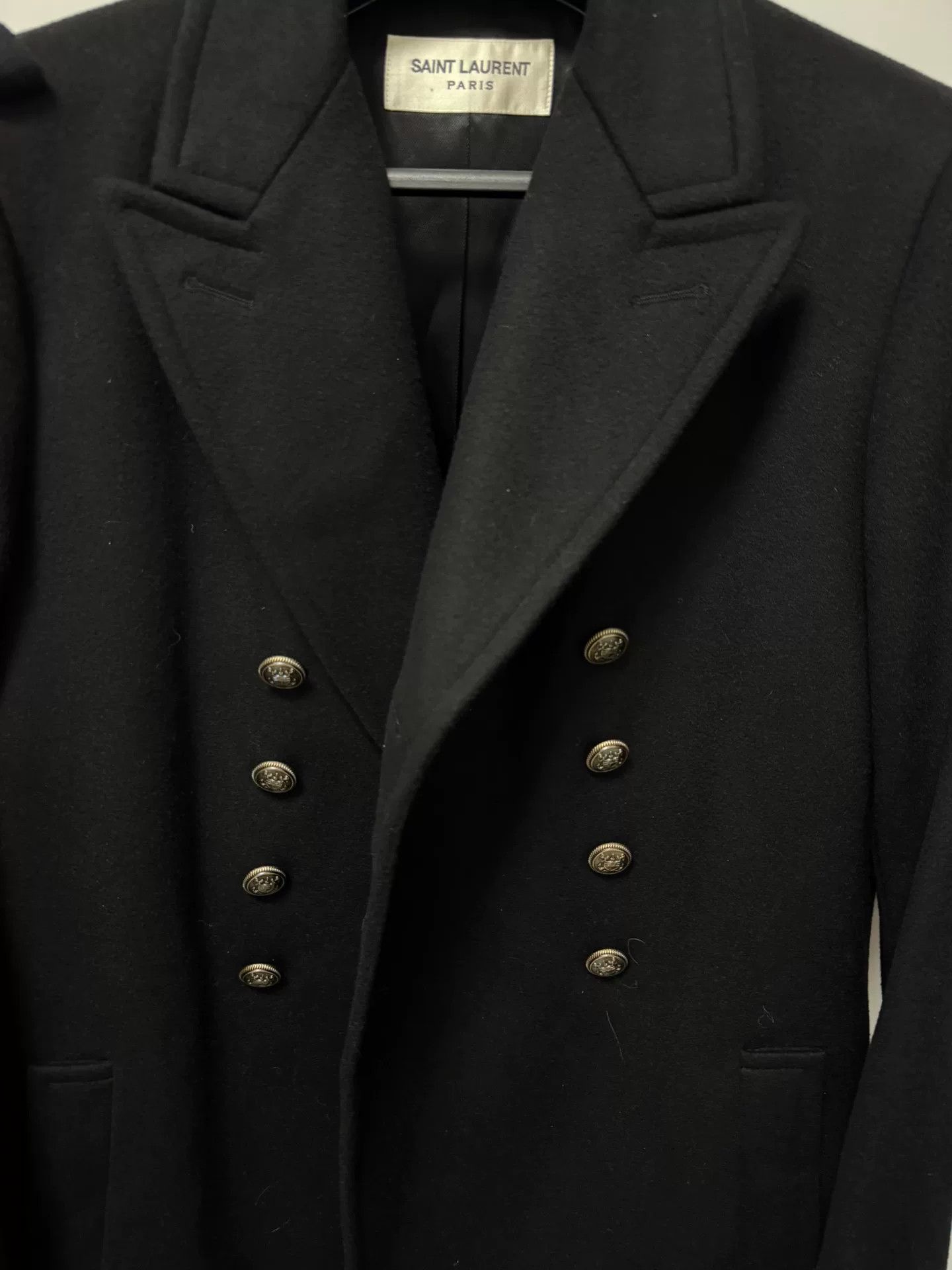 Saint Laurent Paris Saint Laurent Double-Breasted Navy Coat Size US M / EU 48-50 / 2 - 3 Thumbnail