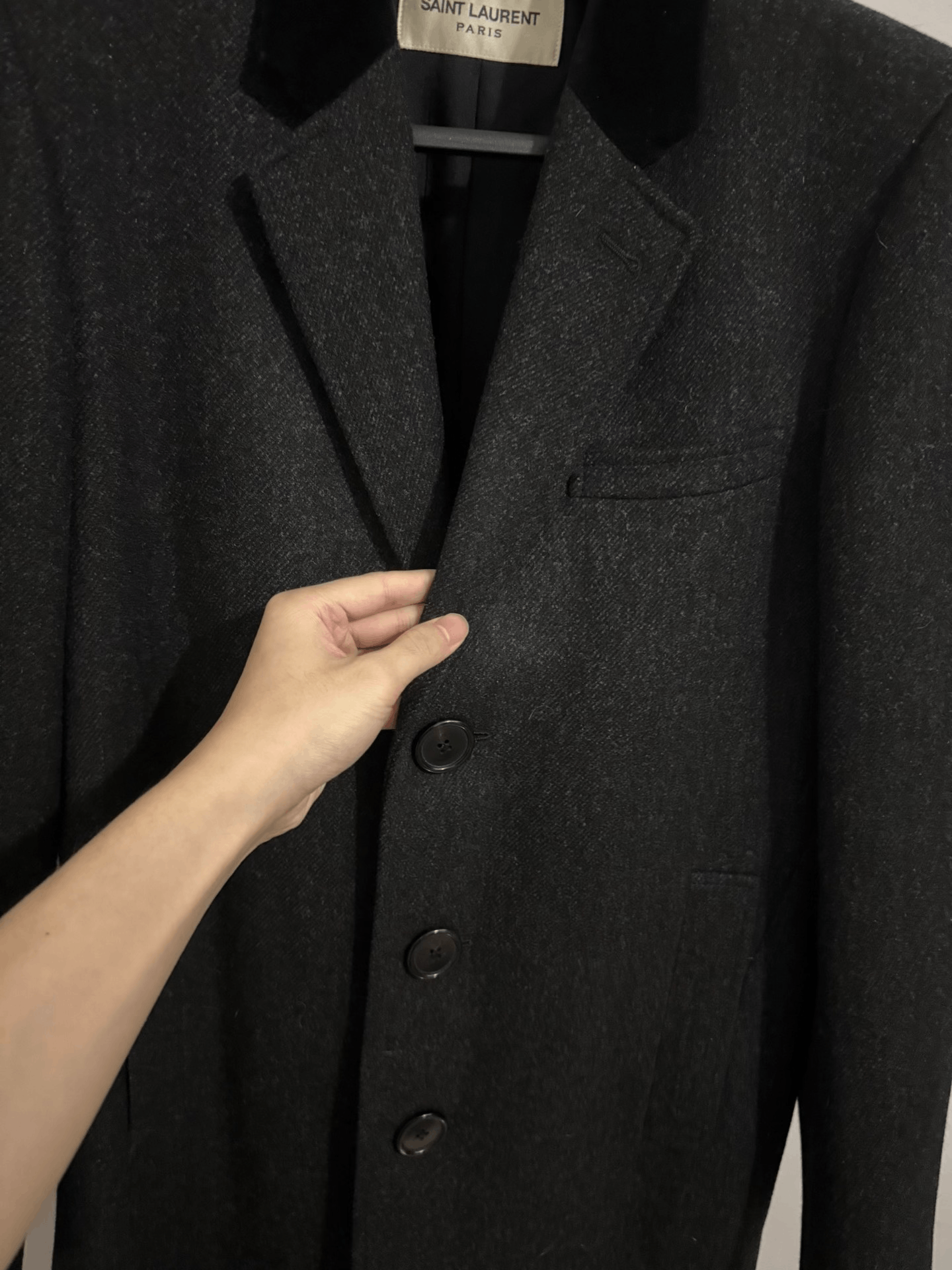 Saint Laurent Paris Saint Laurent Velvet Coat with Classic Collar Size US M / EU 48-50 / 2 - 3 Thumbnail