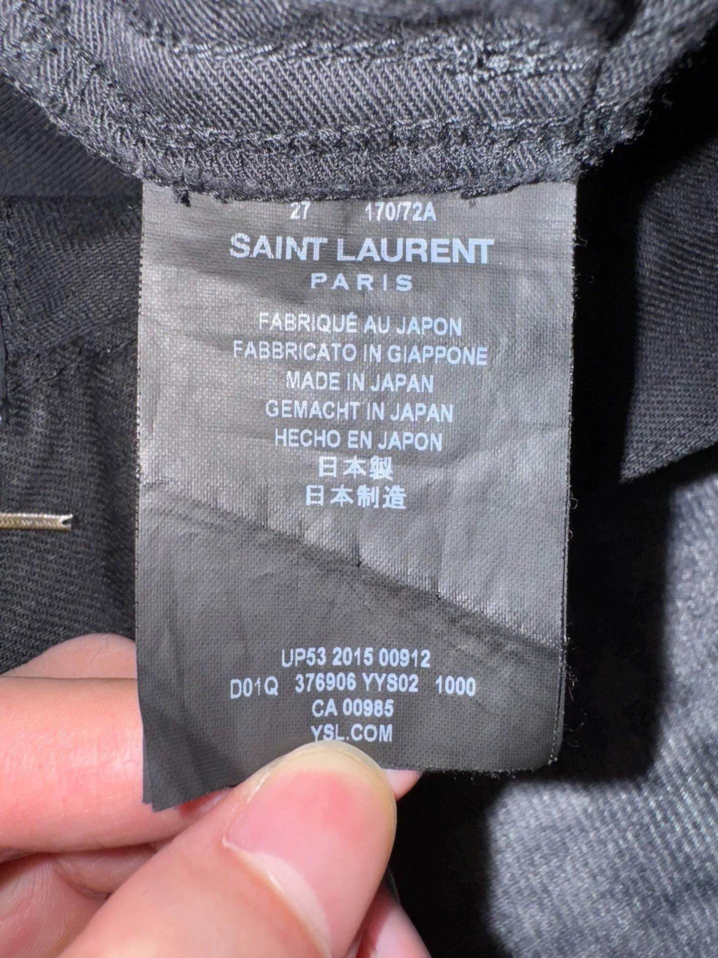 Saint Laurent Paris Saint Laurent Black Skinny Jeans SLP16SS Size US 27 - 6 Thumbnail
