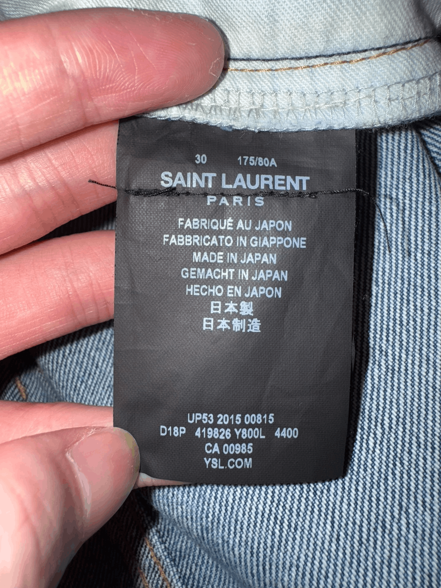 Saint Laurent Paris Saint Laurent Distressed Light Blue Jeans Size US 30 / EU 46 - 7 Thumbnail