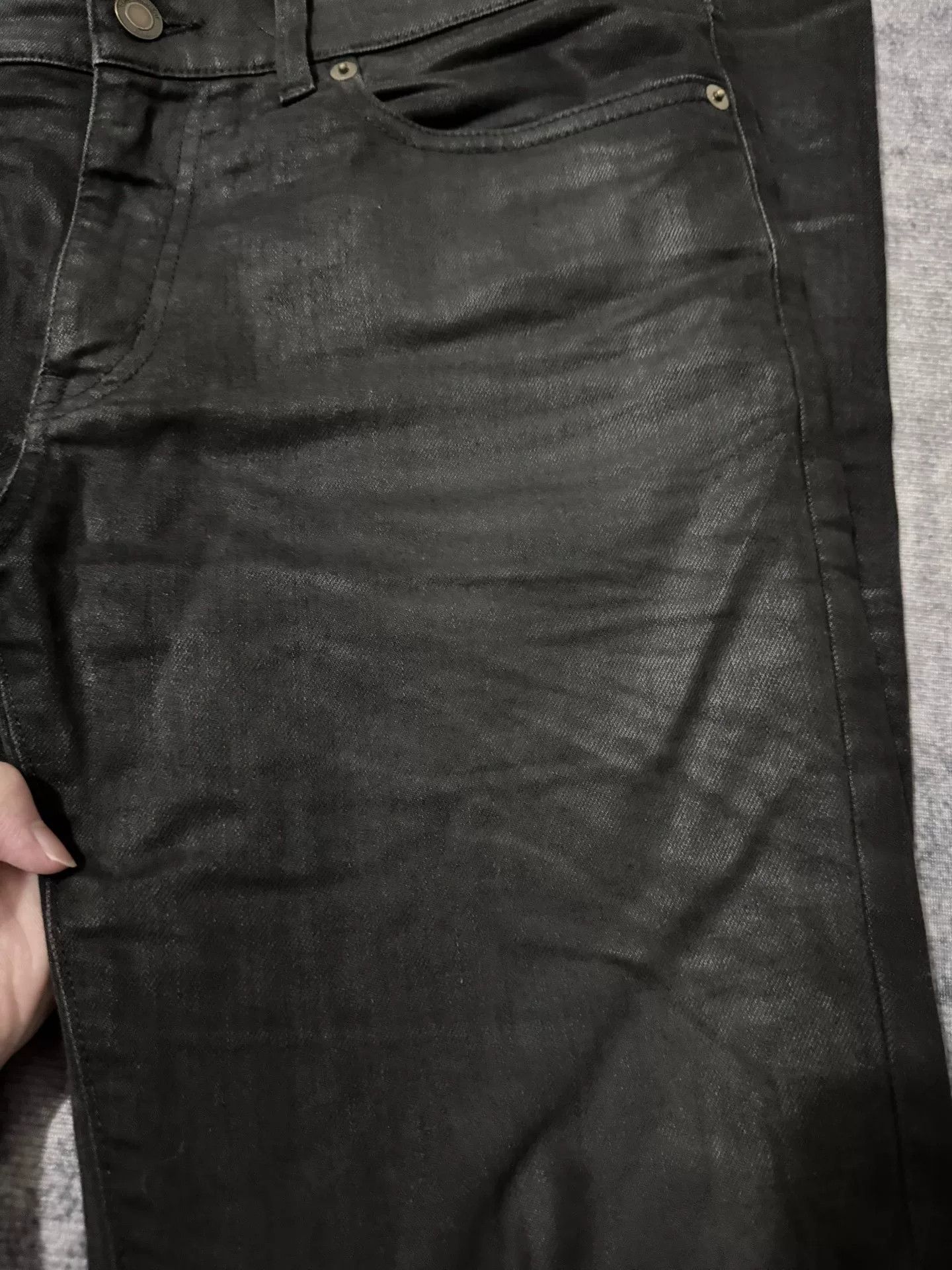 Saint Laurent Paris Saint Laurent Black Coated Jeans Size US 31 - 5 Thumbnail