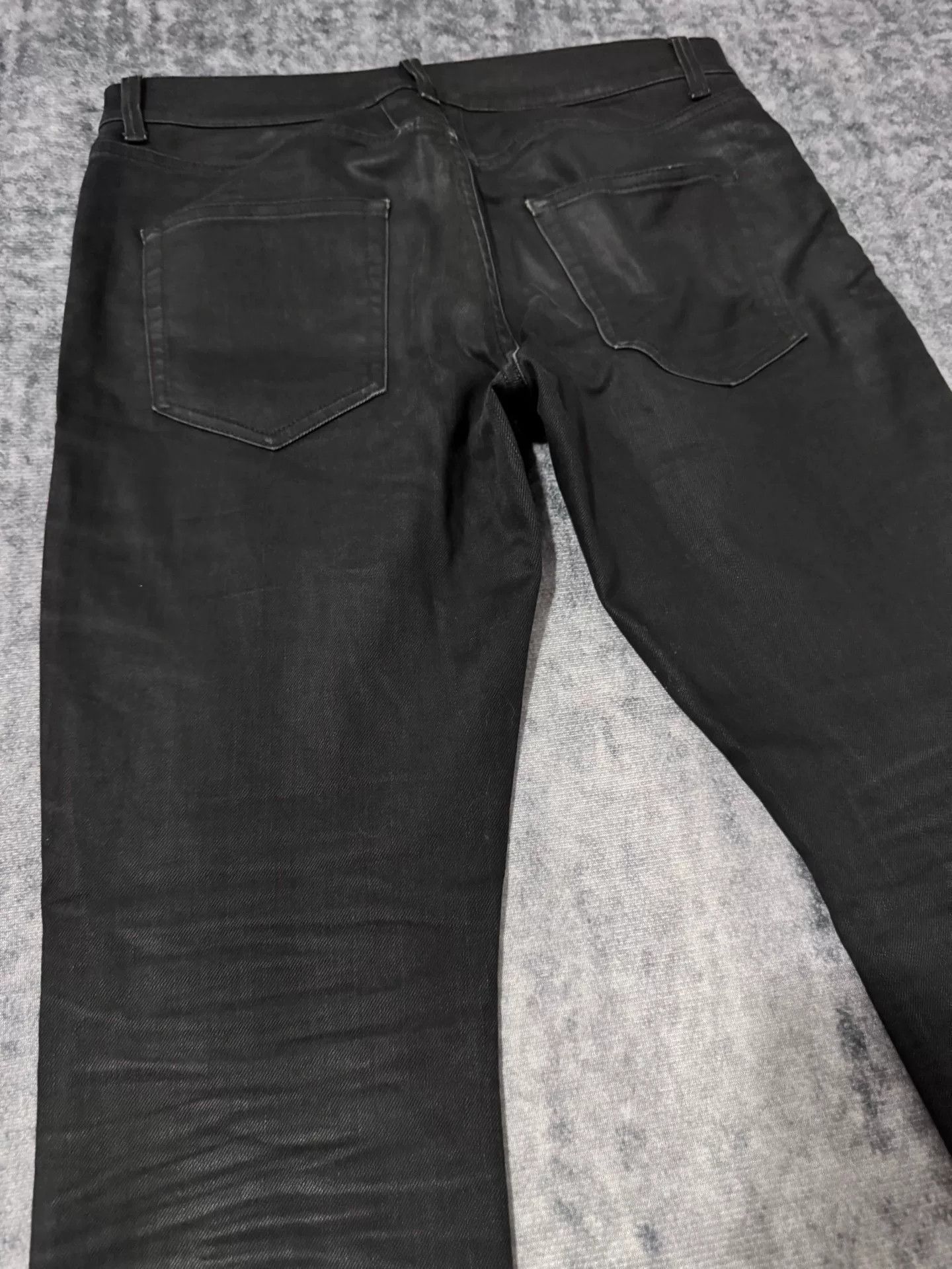 Saint Laurent Paris Saint Laurent Black Coated Jeans Size US 31 - 4 Thumbnail