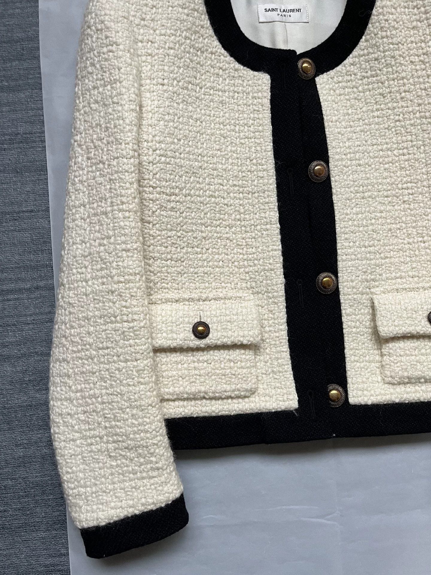 Saint Laurent Paris Saint Laurent Tweed Short Jacket Size XS / US 0-2 / IT 36-38 - 3 Thumbnail