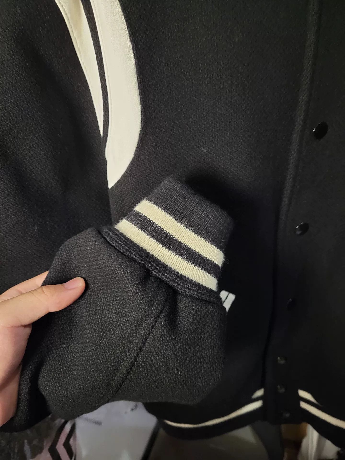 Saint Laurent Paris Saint Laurent Black and White Baseball Jacket Size US M / EU 48-50 / 2 - 4 Thumbnail