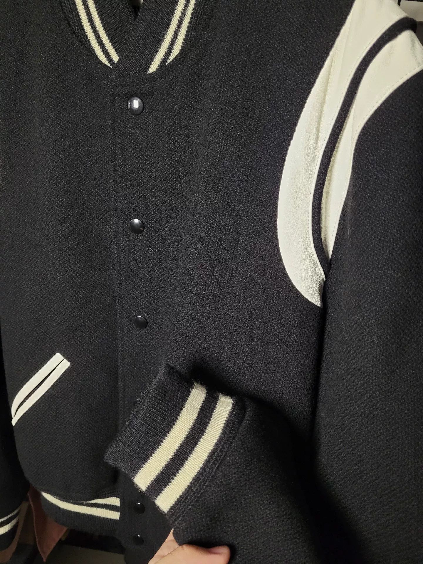 Saint Laurent Paris Saint Laurent Black and White Baseball Jacket Size US M / EU 48-50 / 2 - 3 Thumbnail