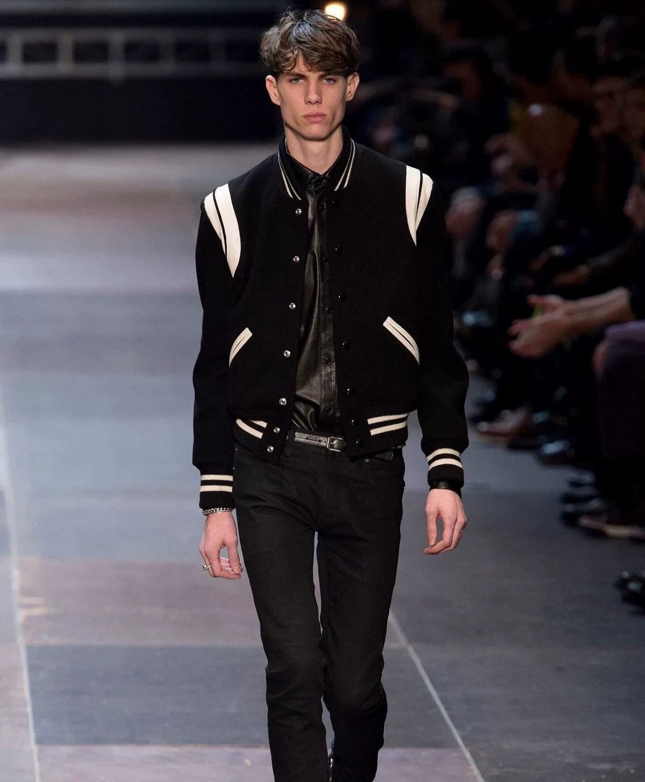 Saint Laurent Paris Saint Laurent Black and White Baseball Jacket Size US M / EU 48-50 / 2 - 6 Thumbnail