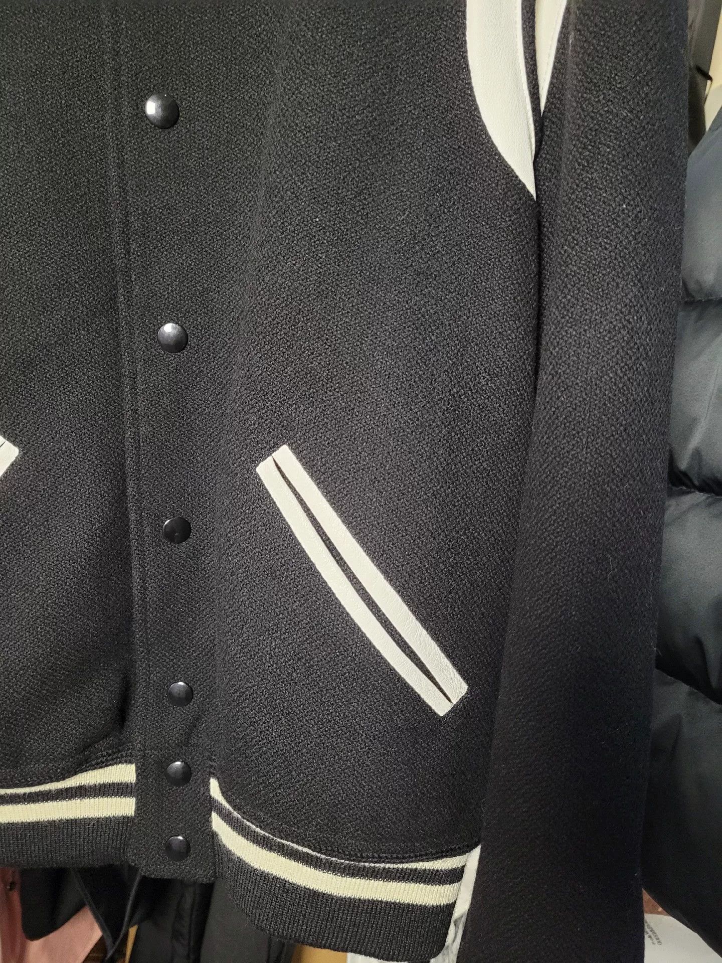 Saint Laurent Paris Saint Laurent Black and White Baseball Jacket Size US M / EU 48-50 / 2 - 2 Thumbnail