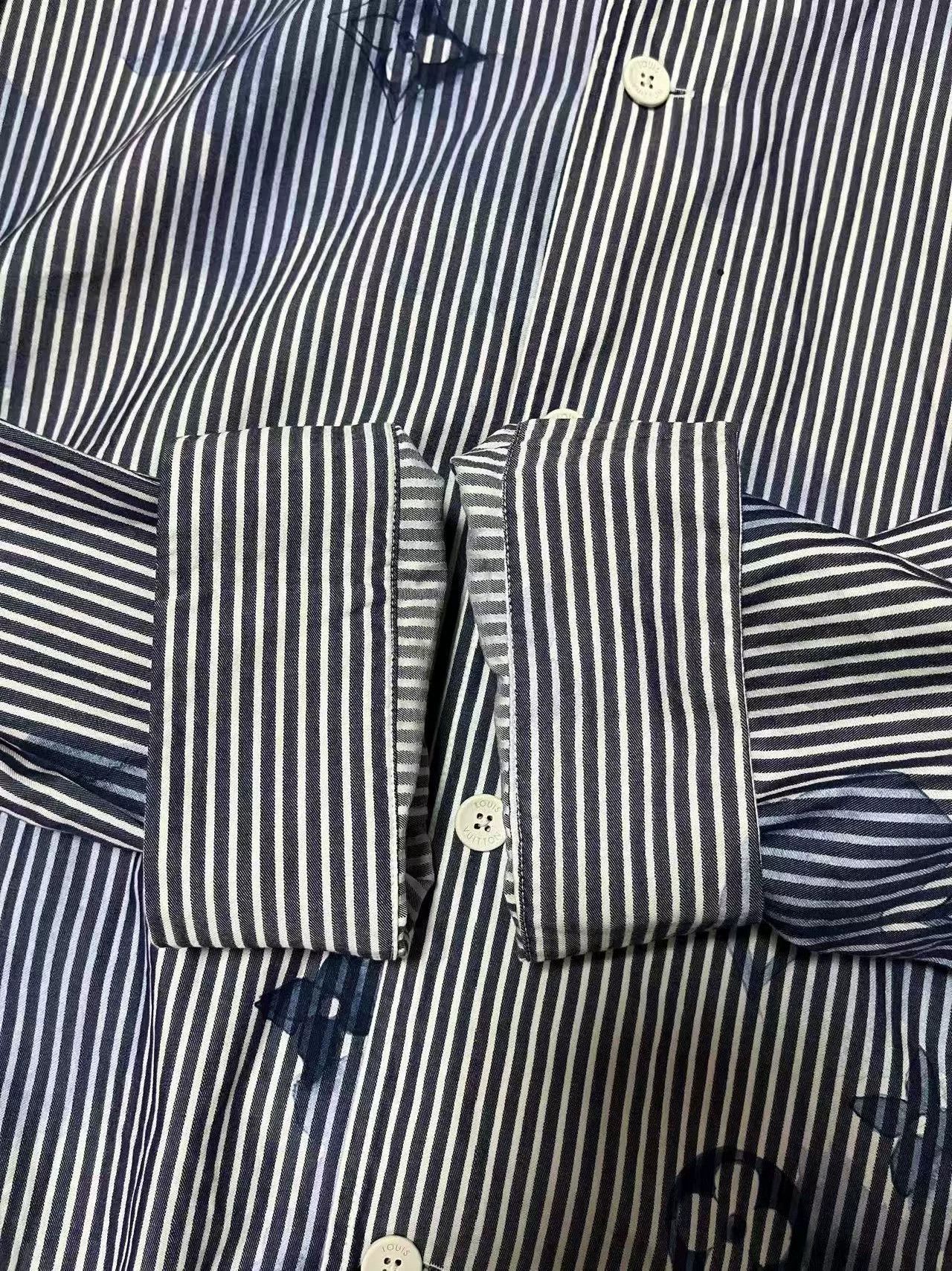 Louis Vuitton Louis Vuitton Ink Logo Striped Shirt Size US M / EU 48-50 / 2 - 5 Thumbnail