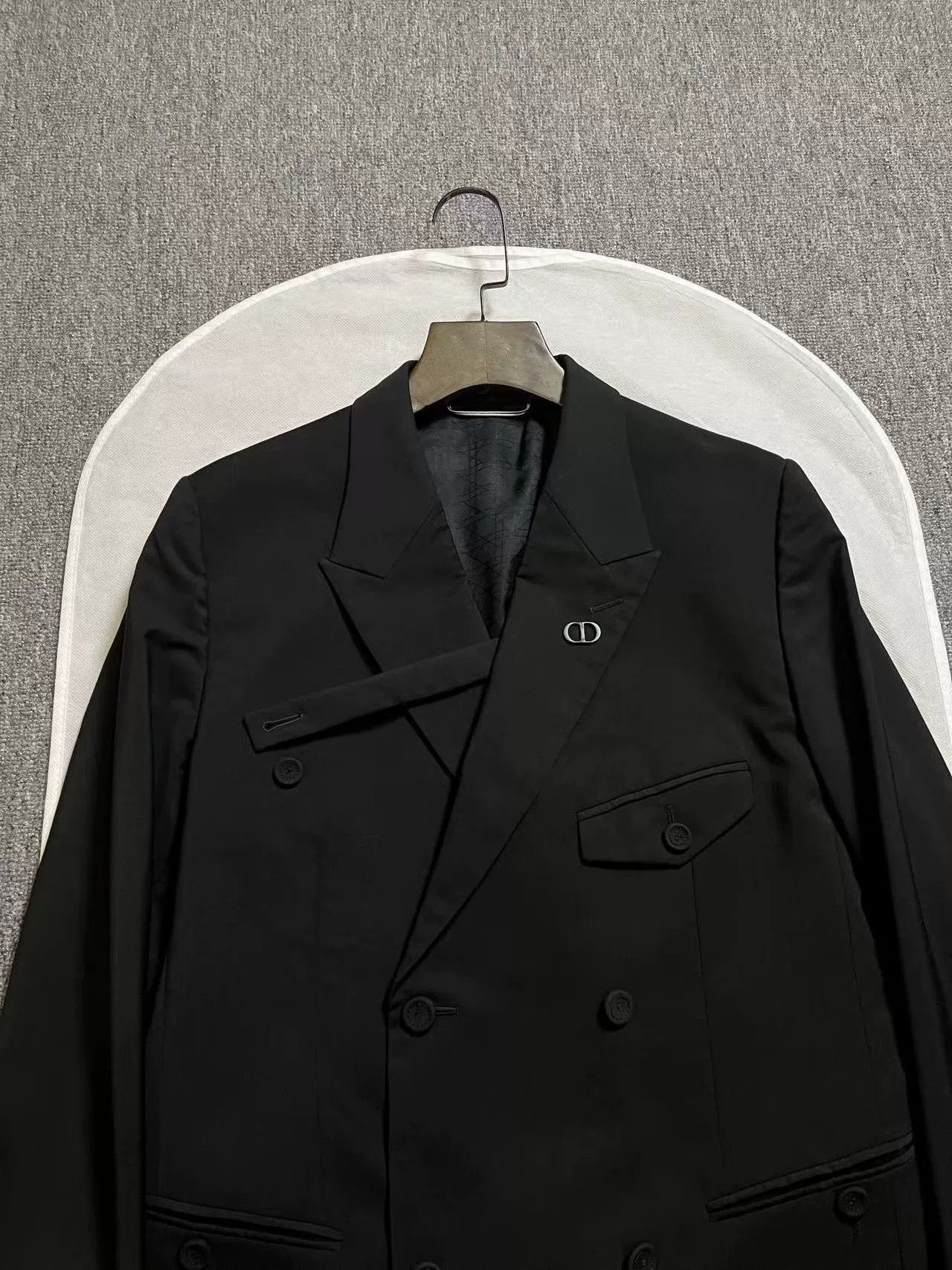 Dior Dior Double-Breasted Black Suit Jacket Size US M / EU 48-50 / 2 - 2 Thumbnail