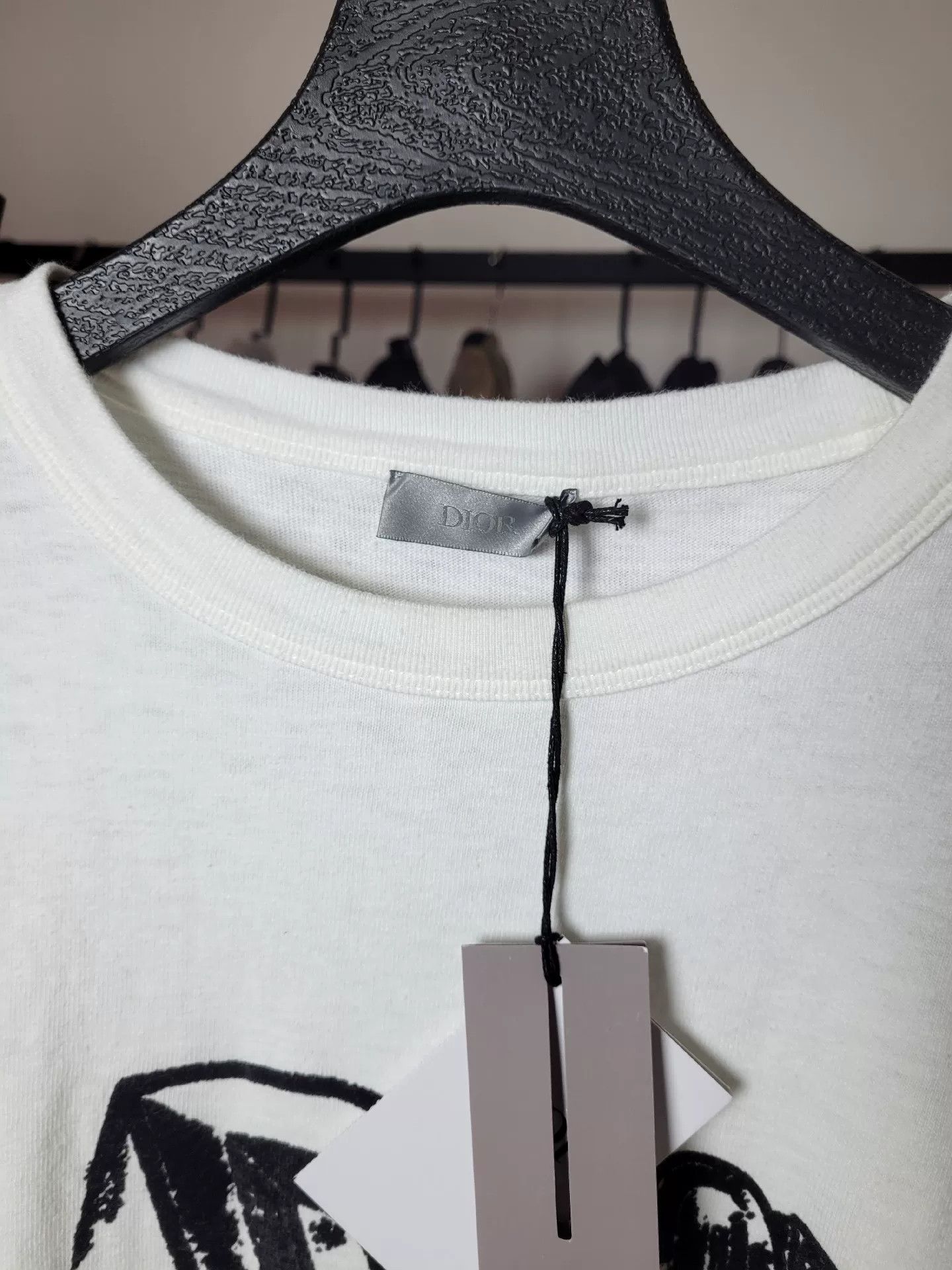 Dior Dior Logo Print Velour T-Shirt Size L / US 10 / IT 46 - 3 Thumbnail