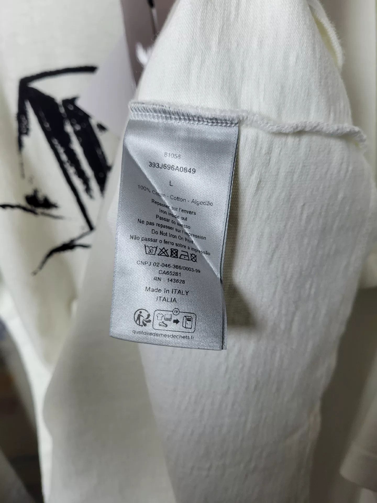 Dior Dior Logo Print Velour T-Shirt Size L / US 10 / IT 46 - 4 Thumbnail