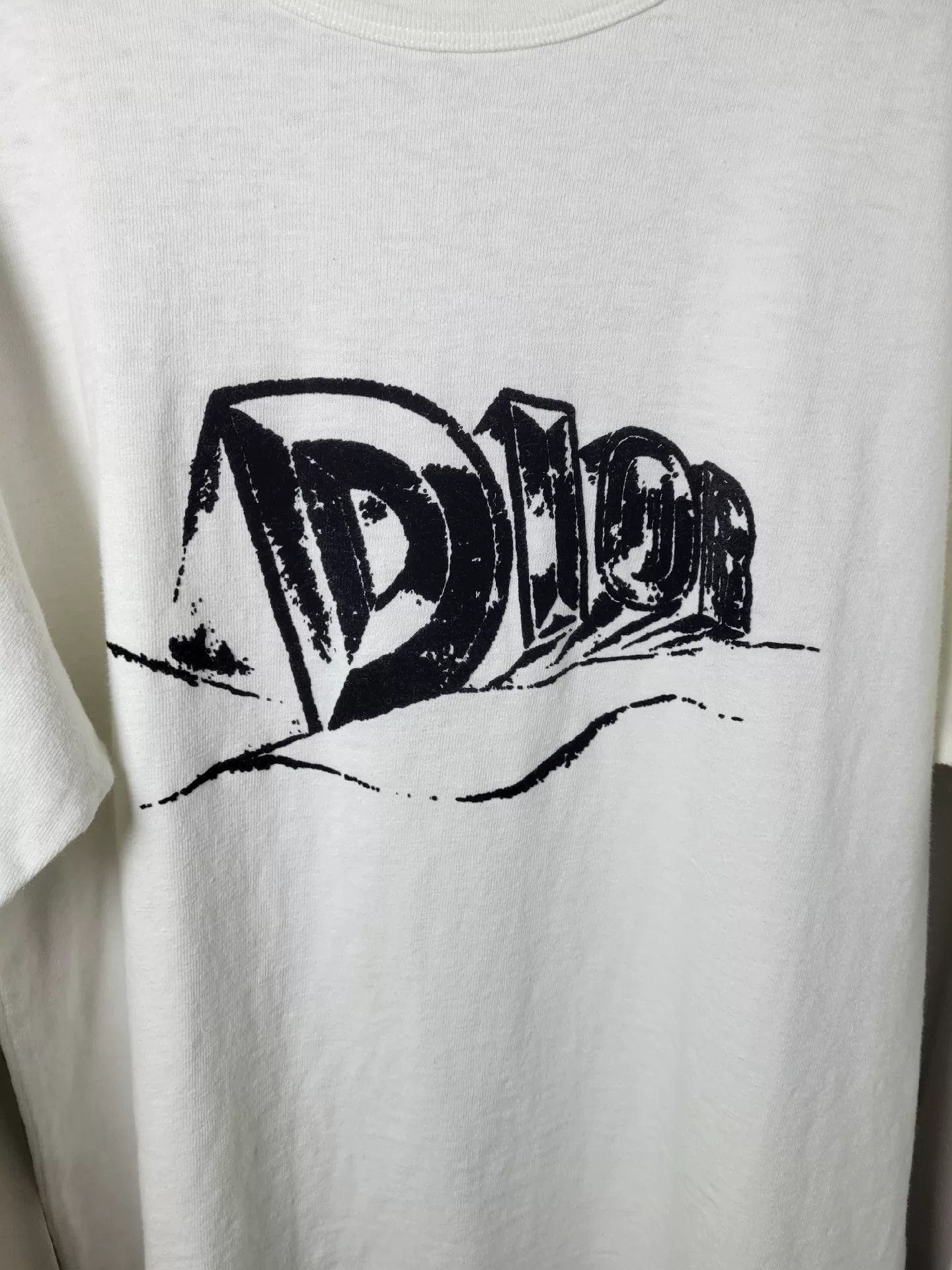 Dior Dior Logo Print Velour T-Shirt Size L / US 10 / IT 46 - 2 Thumbnail