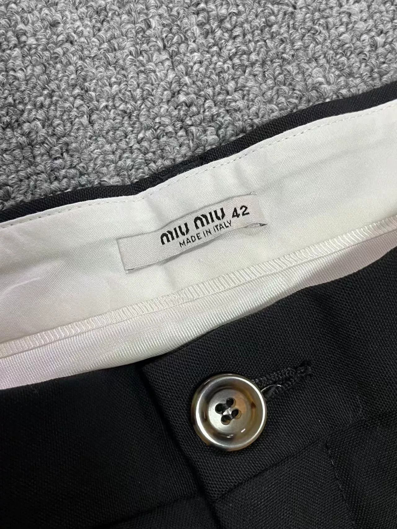 Miu Miu Miu Miu Wool Straight-Leg Casual Pants Size 42" / US 20 - 3 Thumbnail