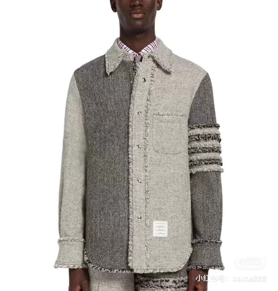 Thom Browne Thom Browne Frayed Panel Shirt Jacket Size US L / EU 52-54 / 3 - 9 Thumbnail
