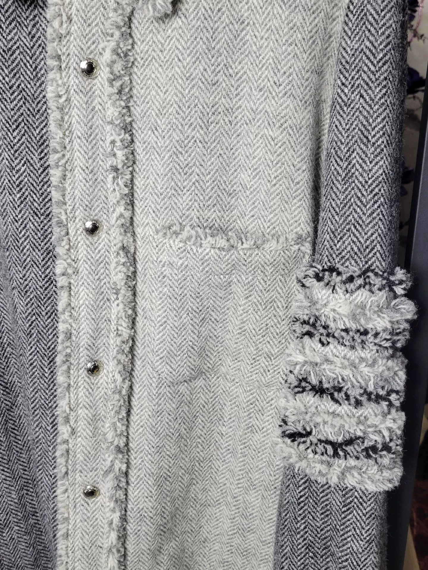 Thom Browne Thom Browne Frayed Panel Shirt Jacket Size US L / EU 52-54 / 3 - 4 Thumbnail