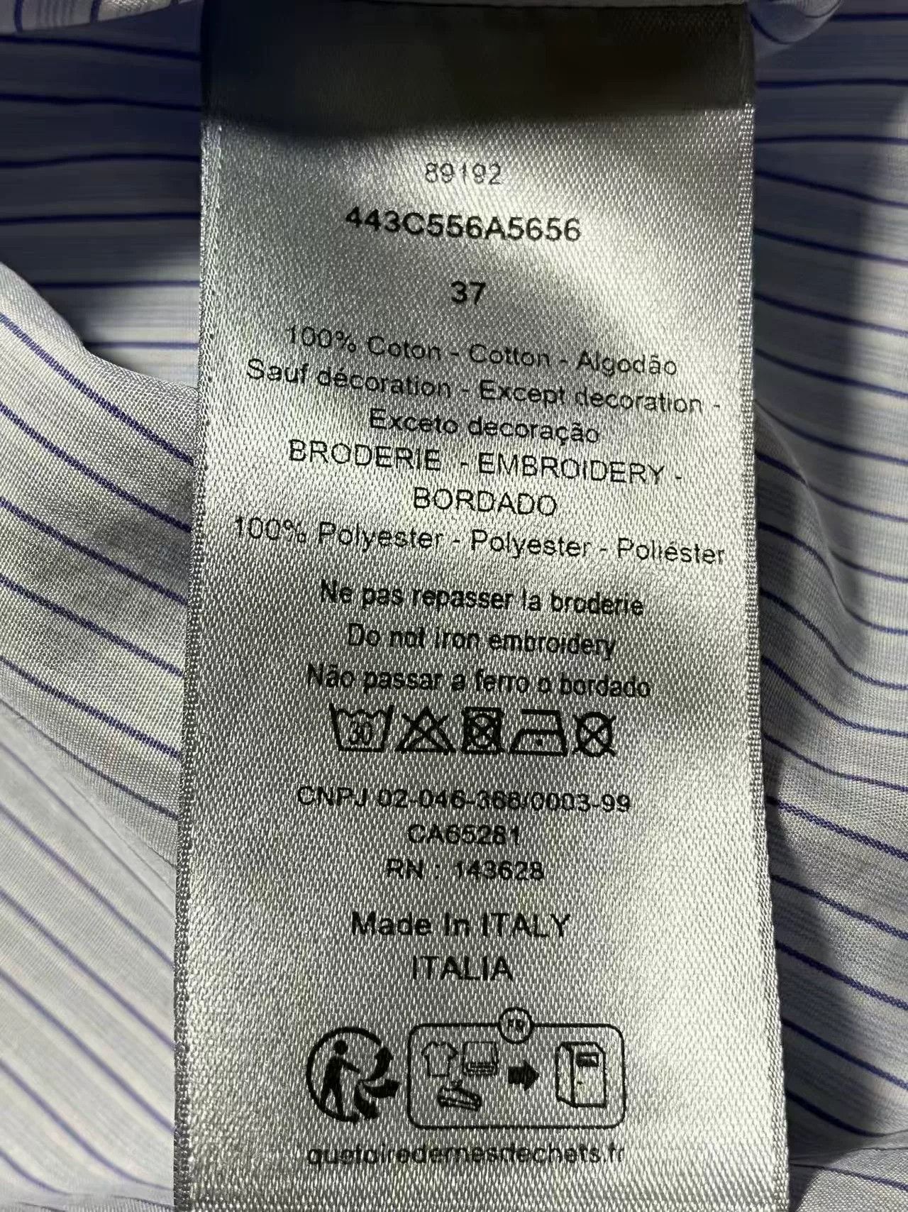 Dior Dior Striped Embroidered Logo Shirt Men Size US M / EU 48-50 / 2 - 5 Thumbnail