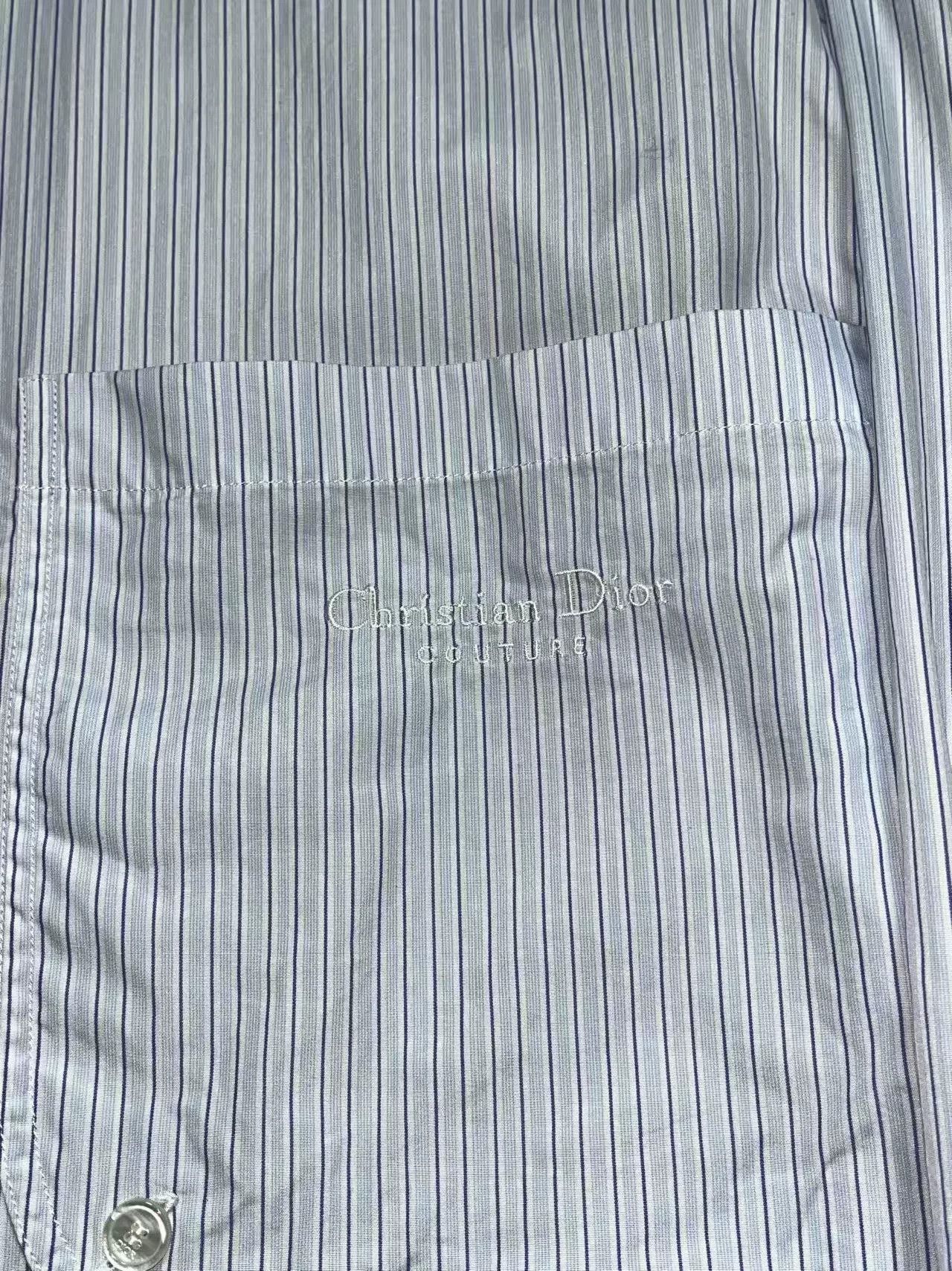 Dior Dior Striped Embroidered Logo Shirt Men Size US M / EU 48-50 / 2 - 4 Thumbnail