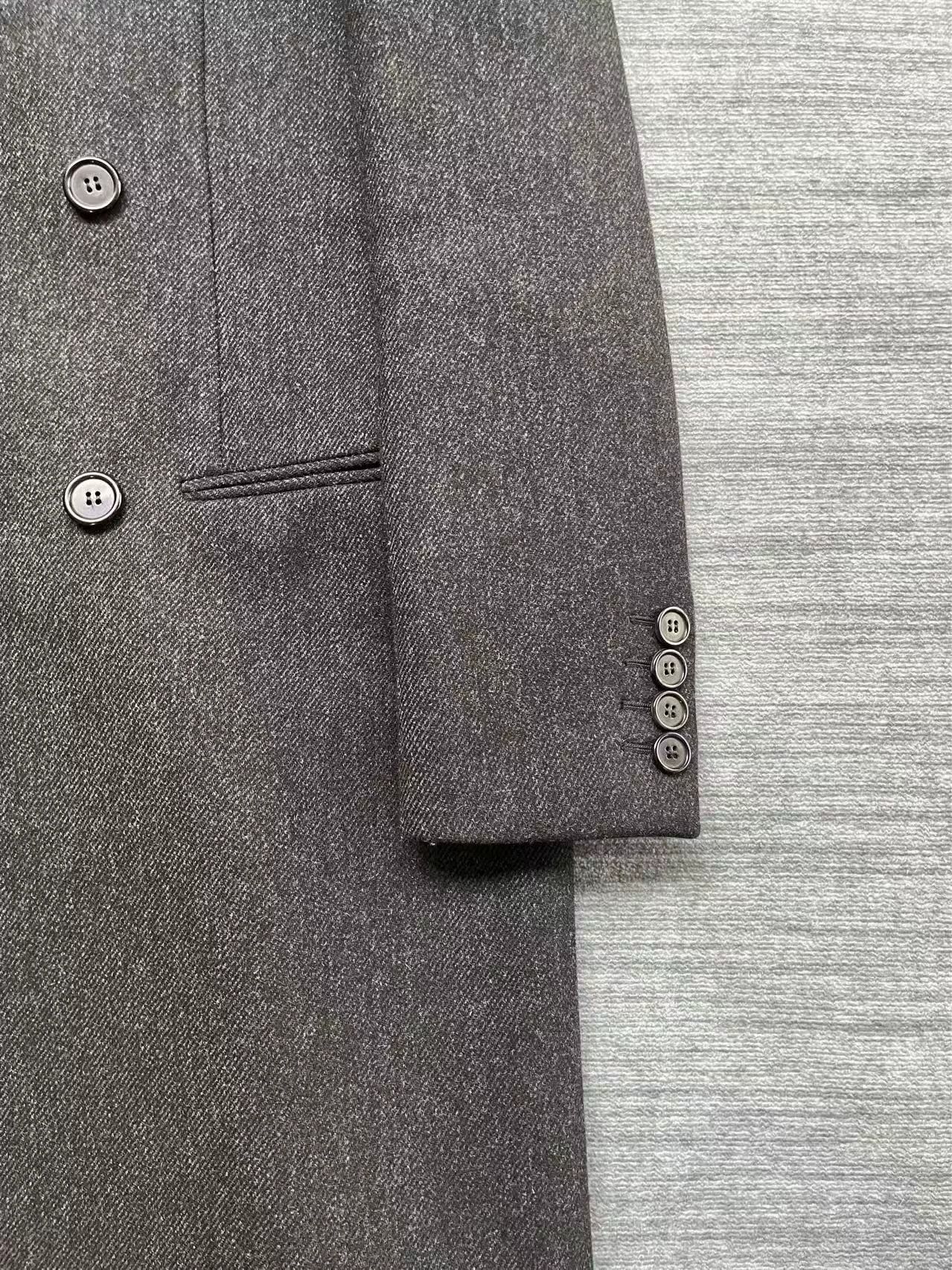 Saint Laurent Paris Saint Laurent Gray Wool Double-Breasted Coat Size US M / EU 48-50 / 2 - 4 Thumbnail
