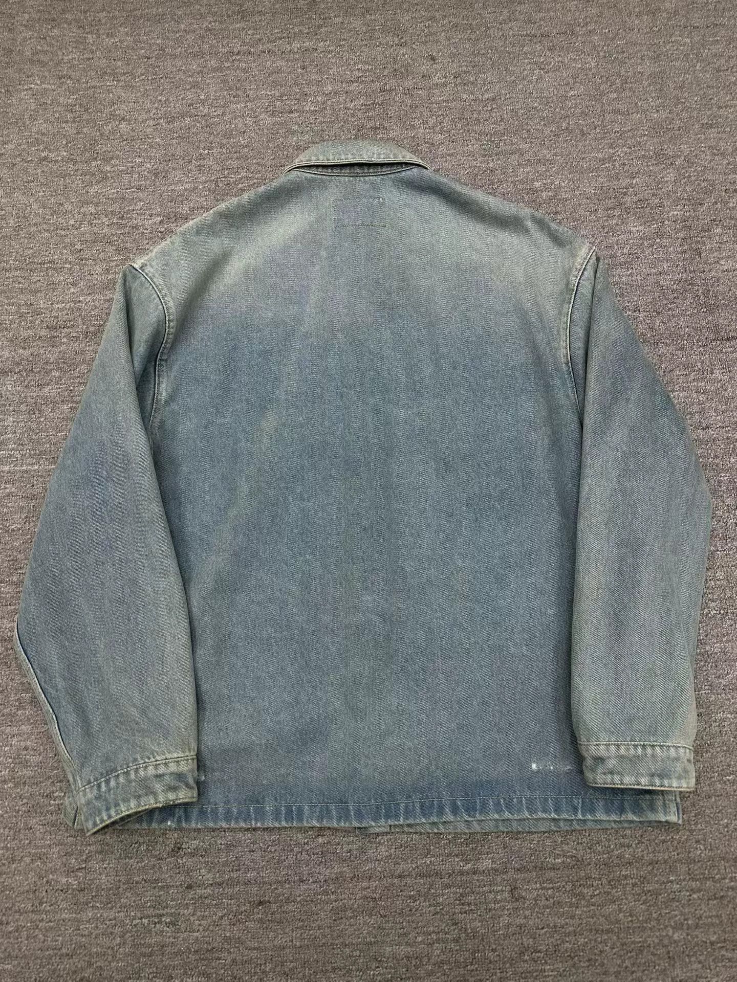 Prada Prada Metal Triangle Washed Denim Jacket Size US XL / EU 56 / 4 - 2 Thumbnail