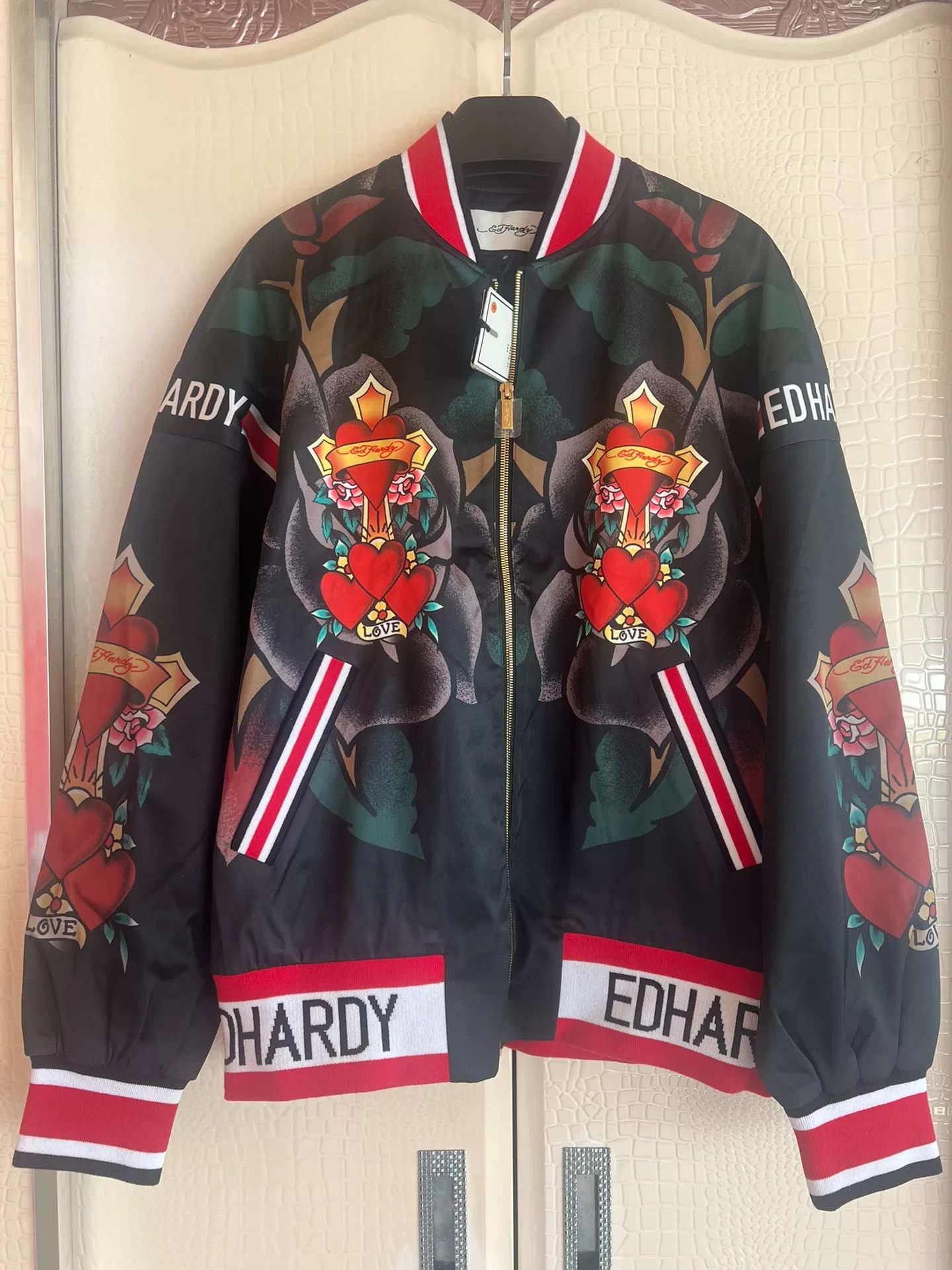 Ed Hardy Ed Hardy Men's Silk Baseball Jacket Size US S / EU 44-46 / 1 - 2 Thumbnail
