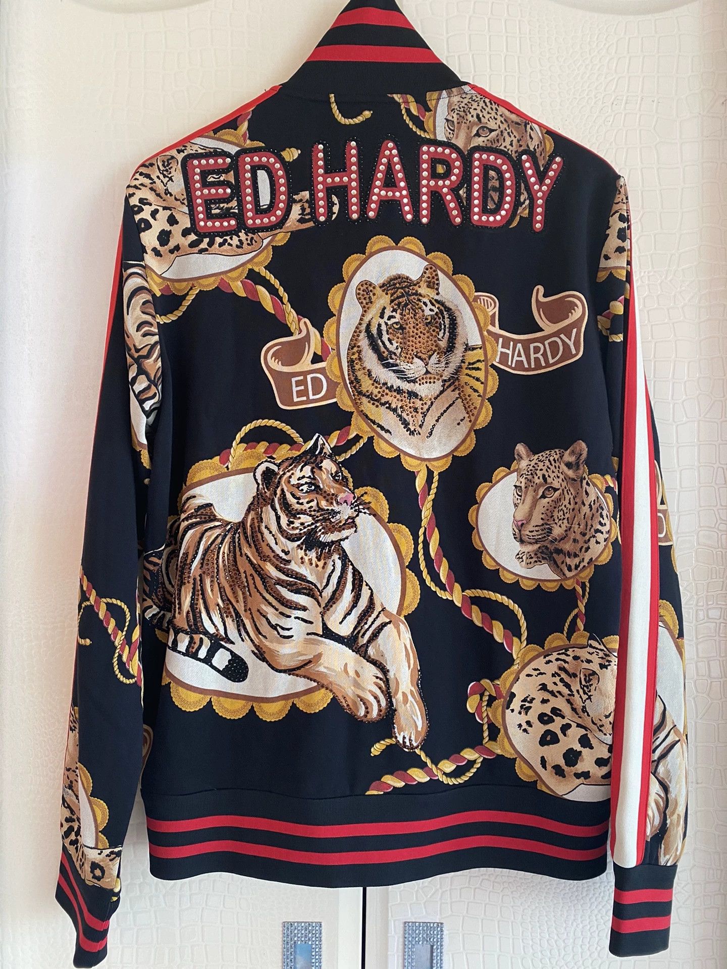 Ed Hardy Ed Hardy Men's Zip Diamond Sweatshirt Size US M / EU 48-50 / 2 - 2 Thumbnail
