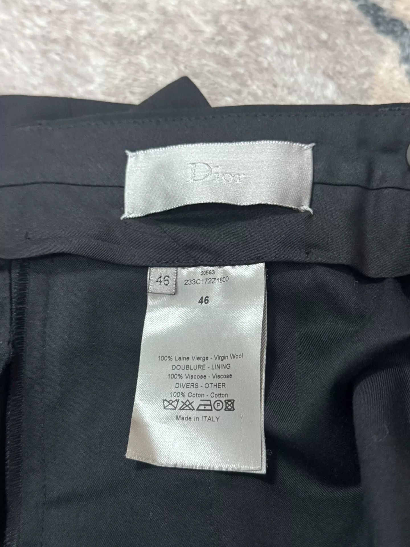 Dior Diorhomme Men's Straight Wool Trousers Size US 30 / EU 46 - 4 Thumbnail