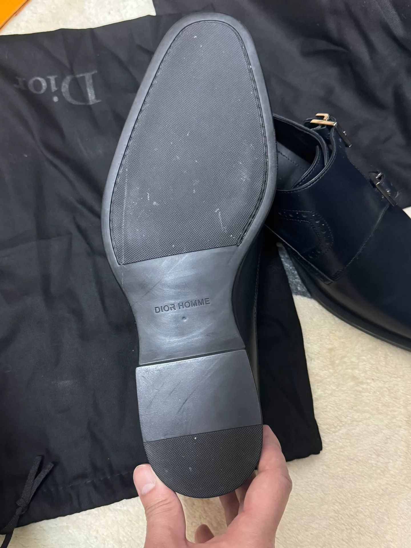 Dior Diorhomme Men's Double Buckle Leather Shoes Size US 6 / EU 39 - 5 Thumbnail