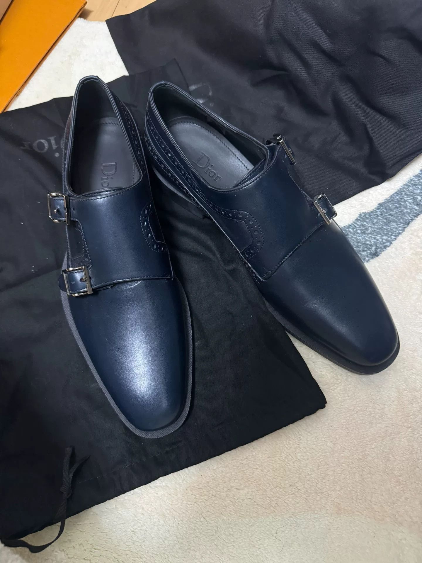 Dior Diorhomme Men's Double Buckle Leather Shoes Size US 6 / EU 39 - 8 Thumbnail