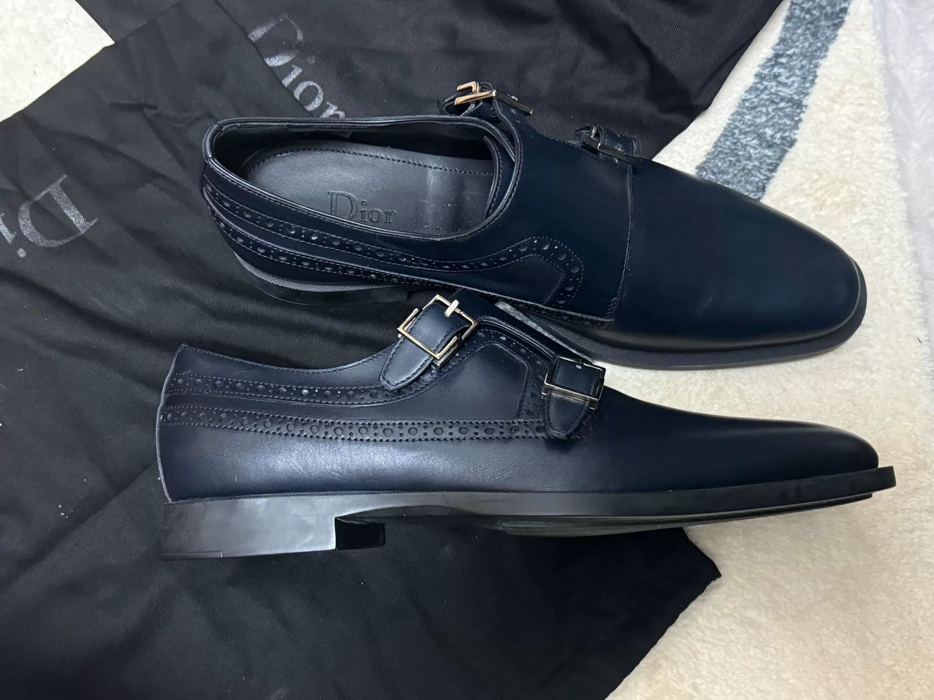 Dior Diorhomme Men's Double Buckle Leather Shoes Size US 6 / EU 39 - 6 Thumbnail