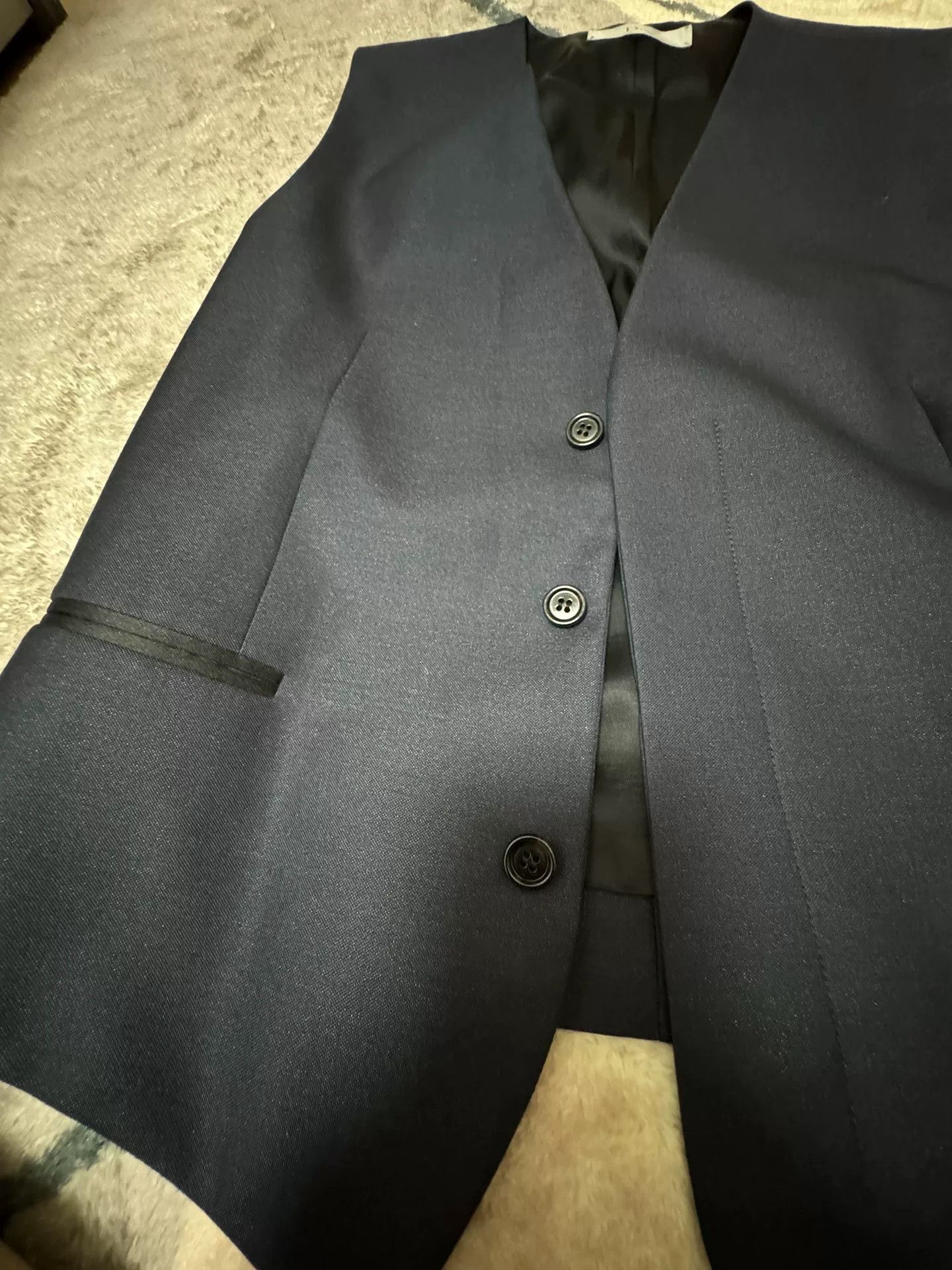 Dior Diorhomme Classic Hidden Button Dark Blue Vest Size US S / EU 44-46 / 1 - 6 Thumbnail