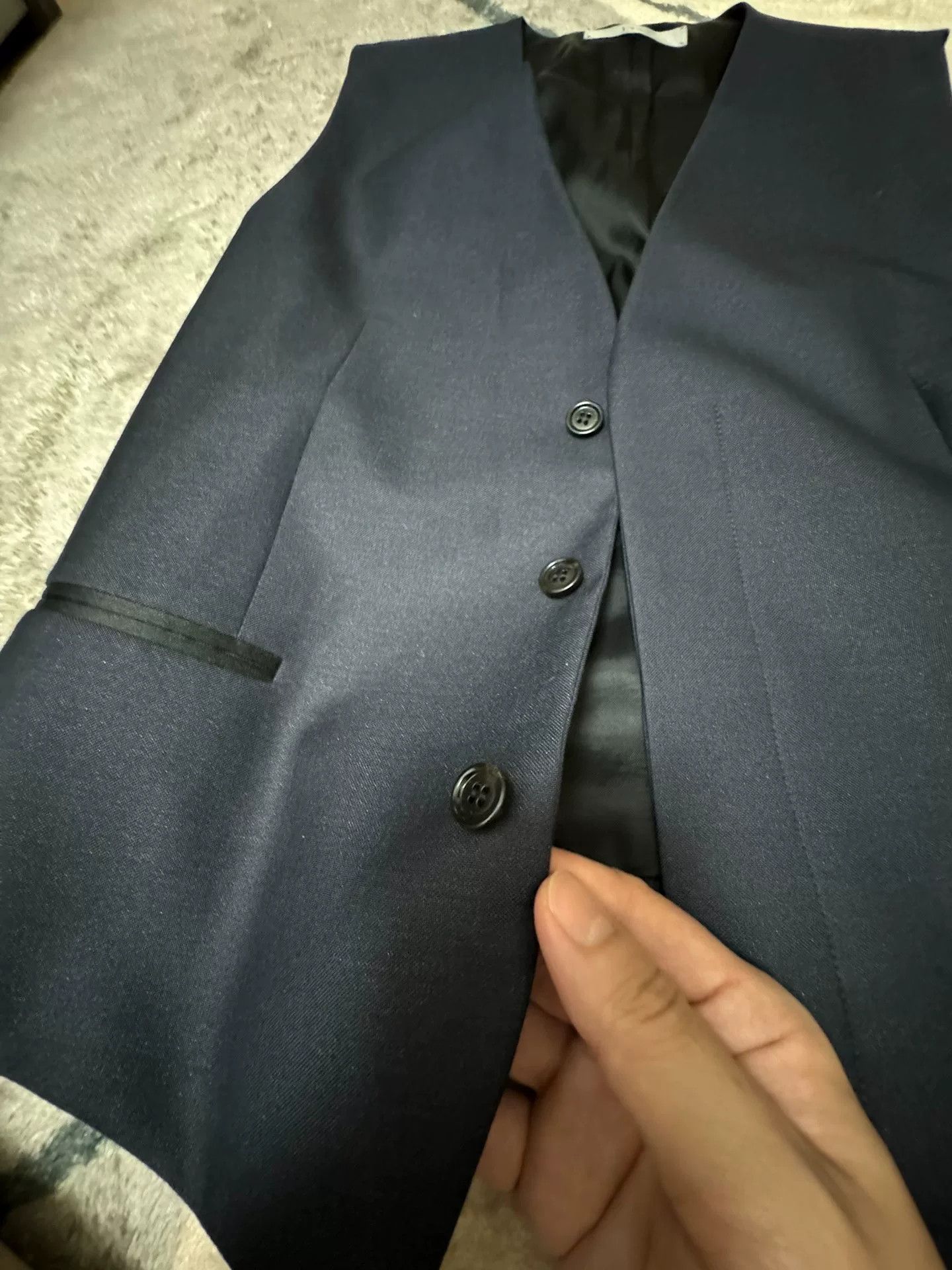 Dior Diorhomme Classic Hidden Button Dark Blue Vest Size US S / EU 44-46 / 1 - 5 Thumbnail