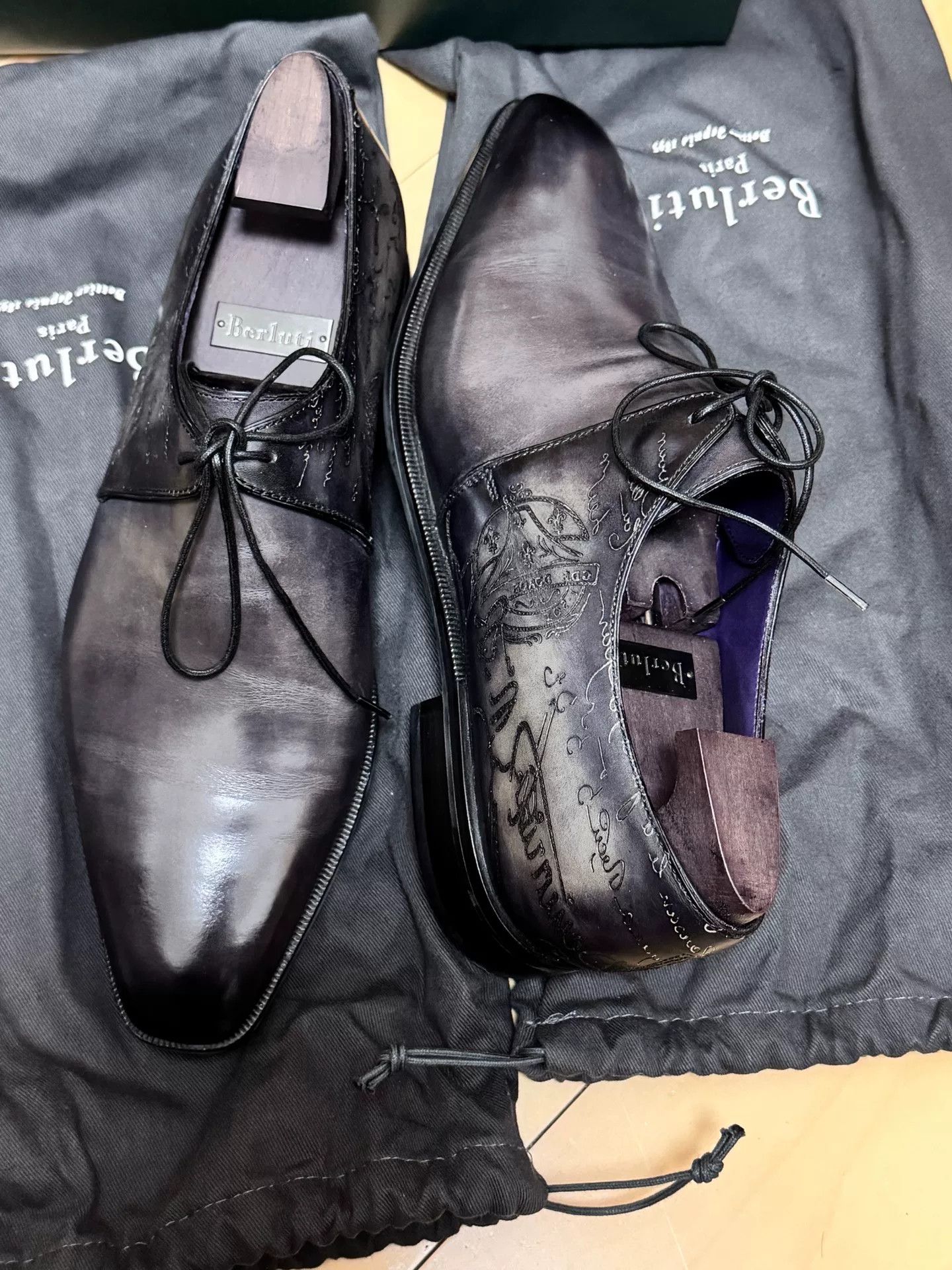 Berluti Berluti Men's Burnished Leather Shoes Size US 6.5 / EU 39-40 - 3 Thumbnail