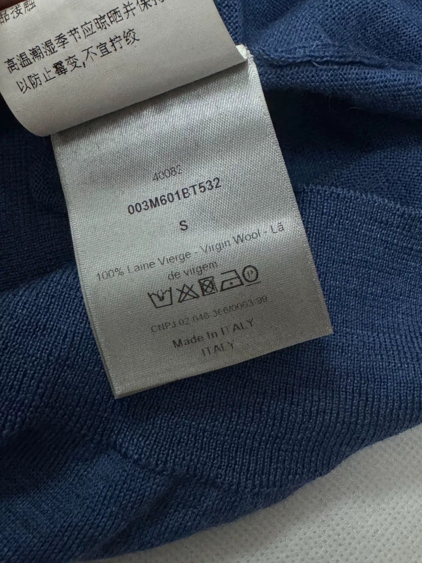 Dior Diorhomme Indigo Pure Wool Sweater Size US S / EU 44-46 / 1 - 4 Thumbnail