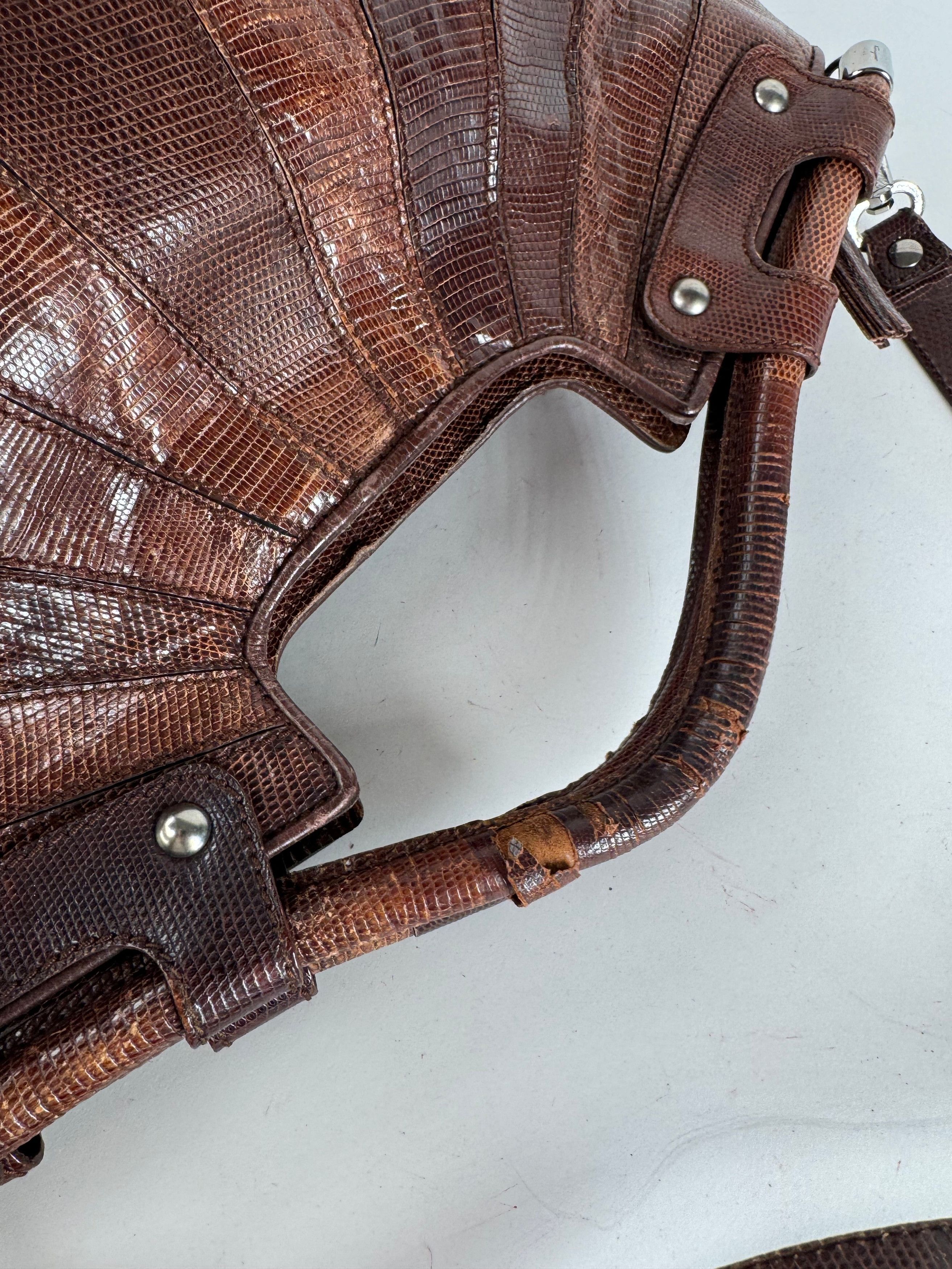 Salvatore Ferragamo Vintage Leather 2 Way Bag brown Snake Emblossed Size ONE SIZE - 13 Thumbnail
