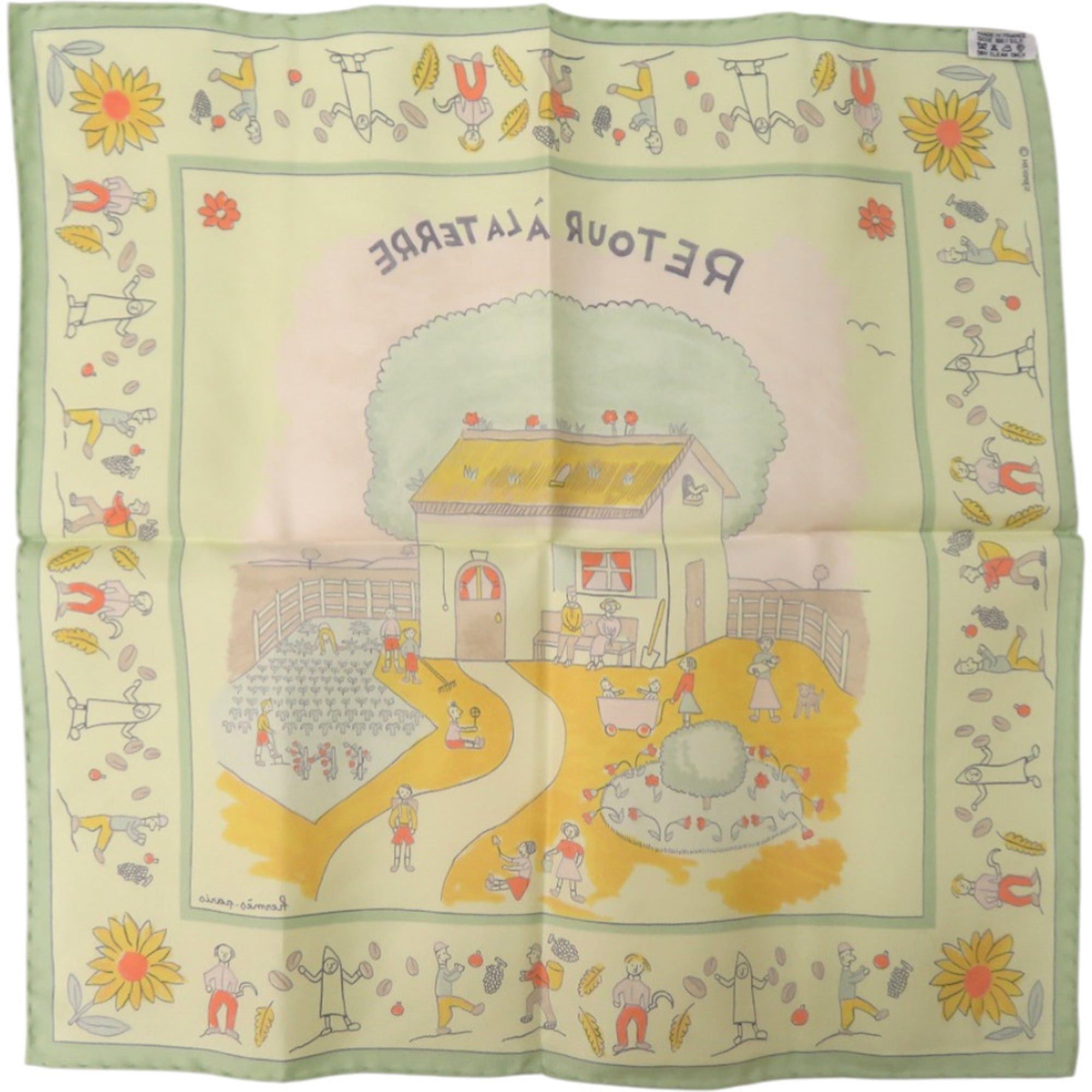 Hermes Hermes Unused Hermès Carré 45 Pocket Square, Petit Carré, RETOUR A LA TERRE (Return Home) Silk Multicolor Scarf/Muffler 0294 Size ONE SIZE - 3 Thumbnail