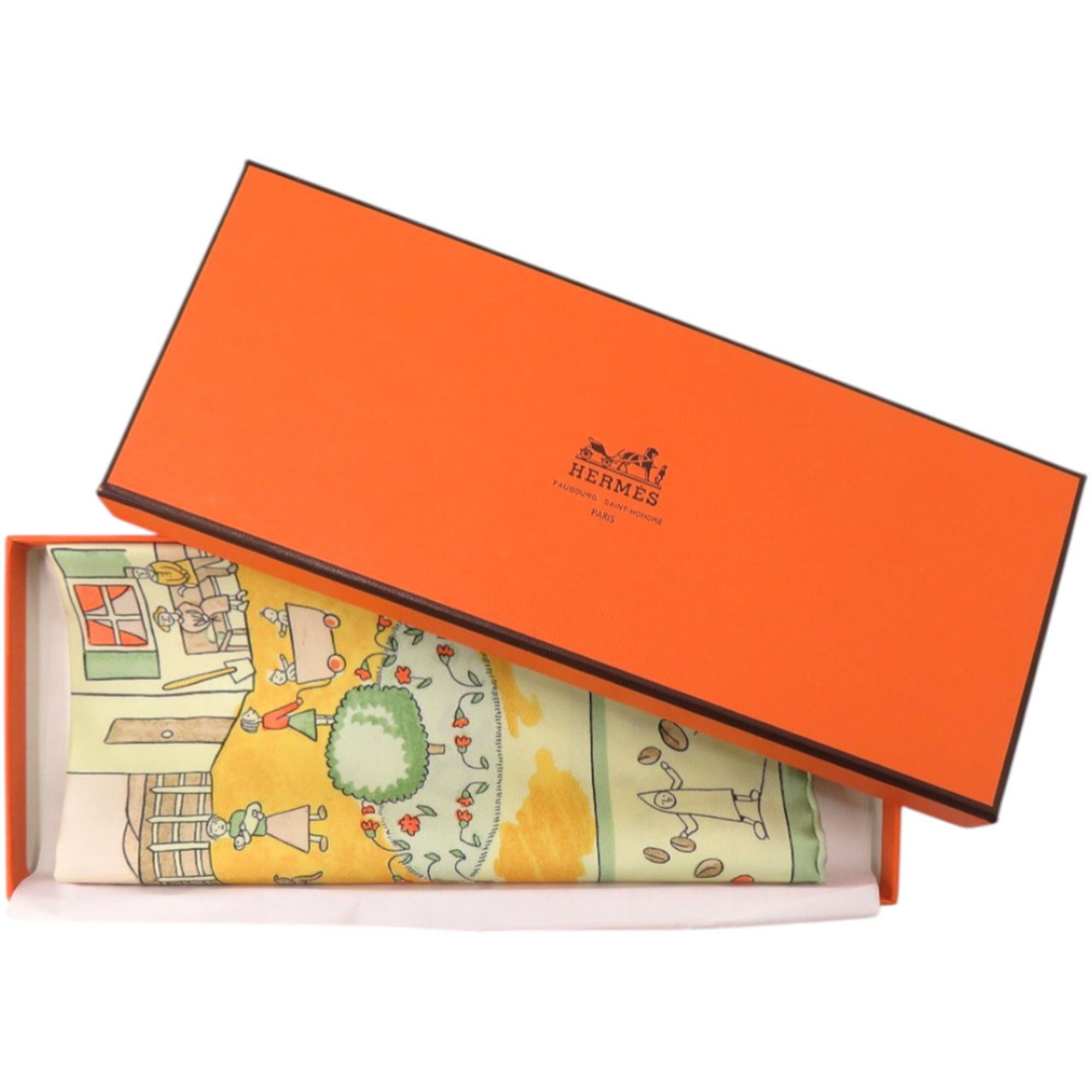 Hermes Hermes Unused Hermès Carré 45 Pocket Square, Petit Carré, RETOUR A LA TERRE (Return Home) Silk Multicolor Scarf/Muffler 0294 Size ONE SIZE - 2 Thumbnail