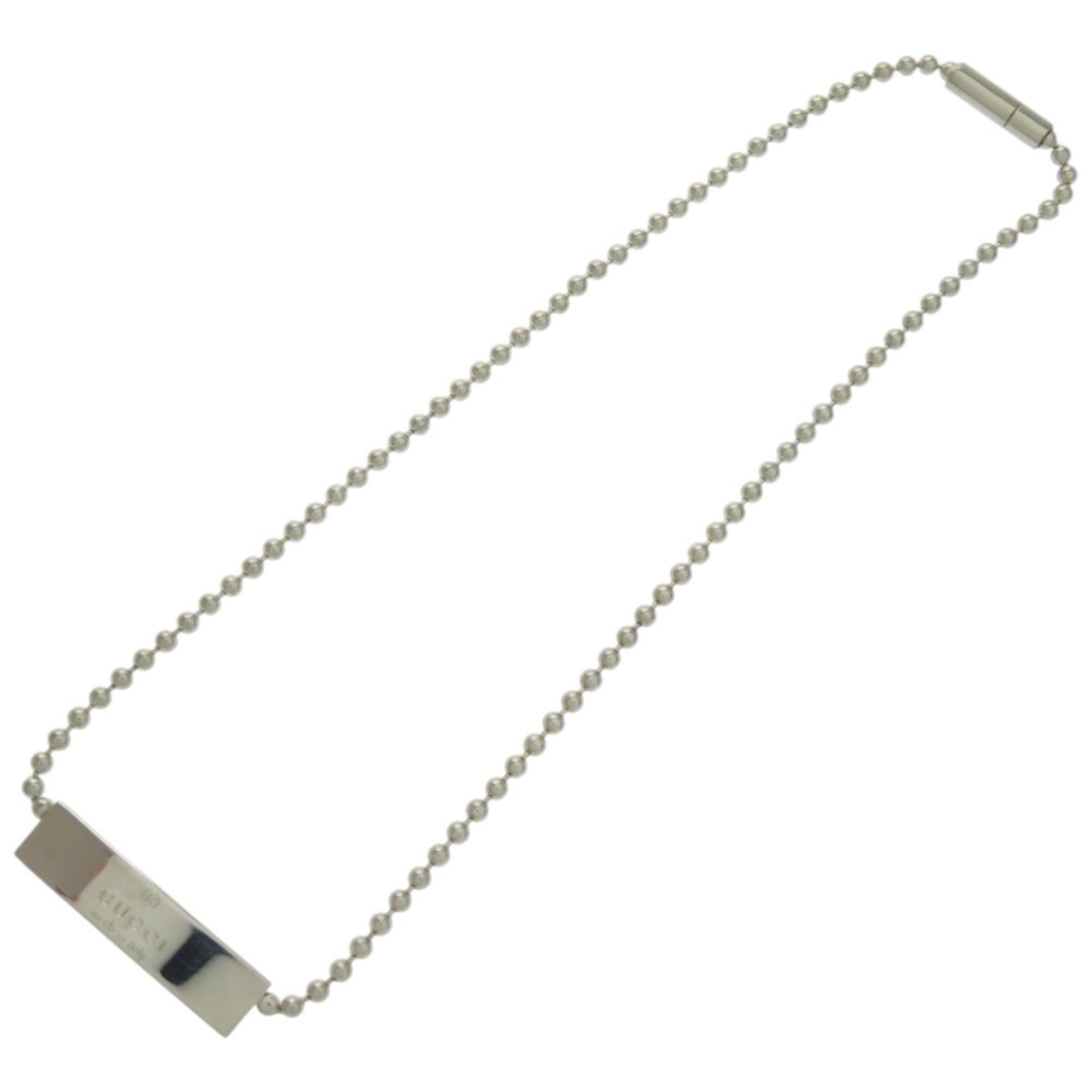 Gucci Excellent condition Gucci logo plate ball chain 1697AR sterling silver 925 choker 0768 Size ONE SIZE - 3 Thumbnail
