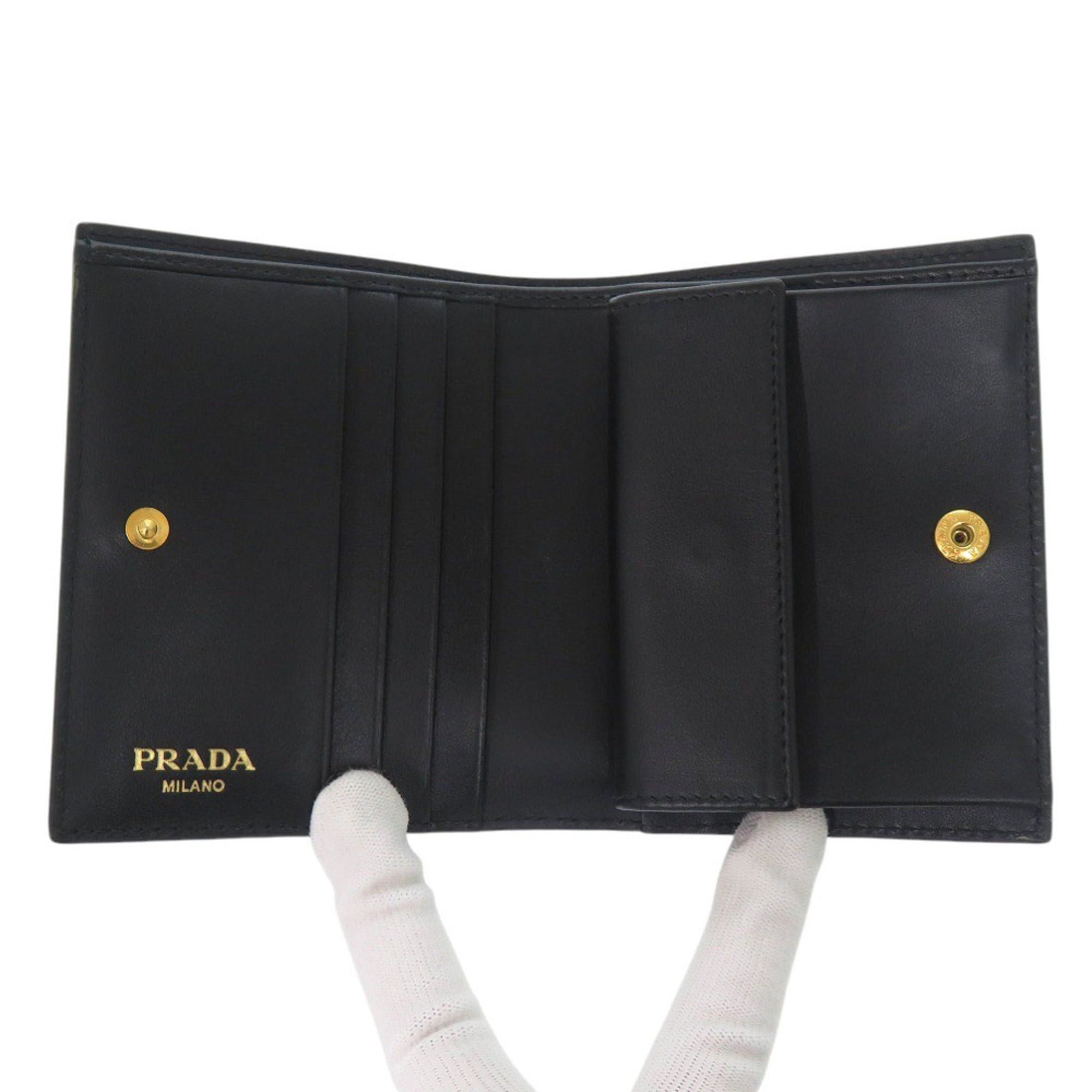 Prada Like new Prada 1MV204 Vitello Move Leather Black Bifold Wallet 1081 Size ONE SIZE - 4 Thumbnail