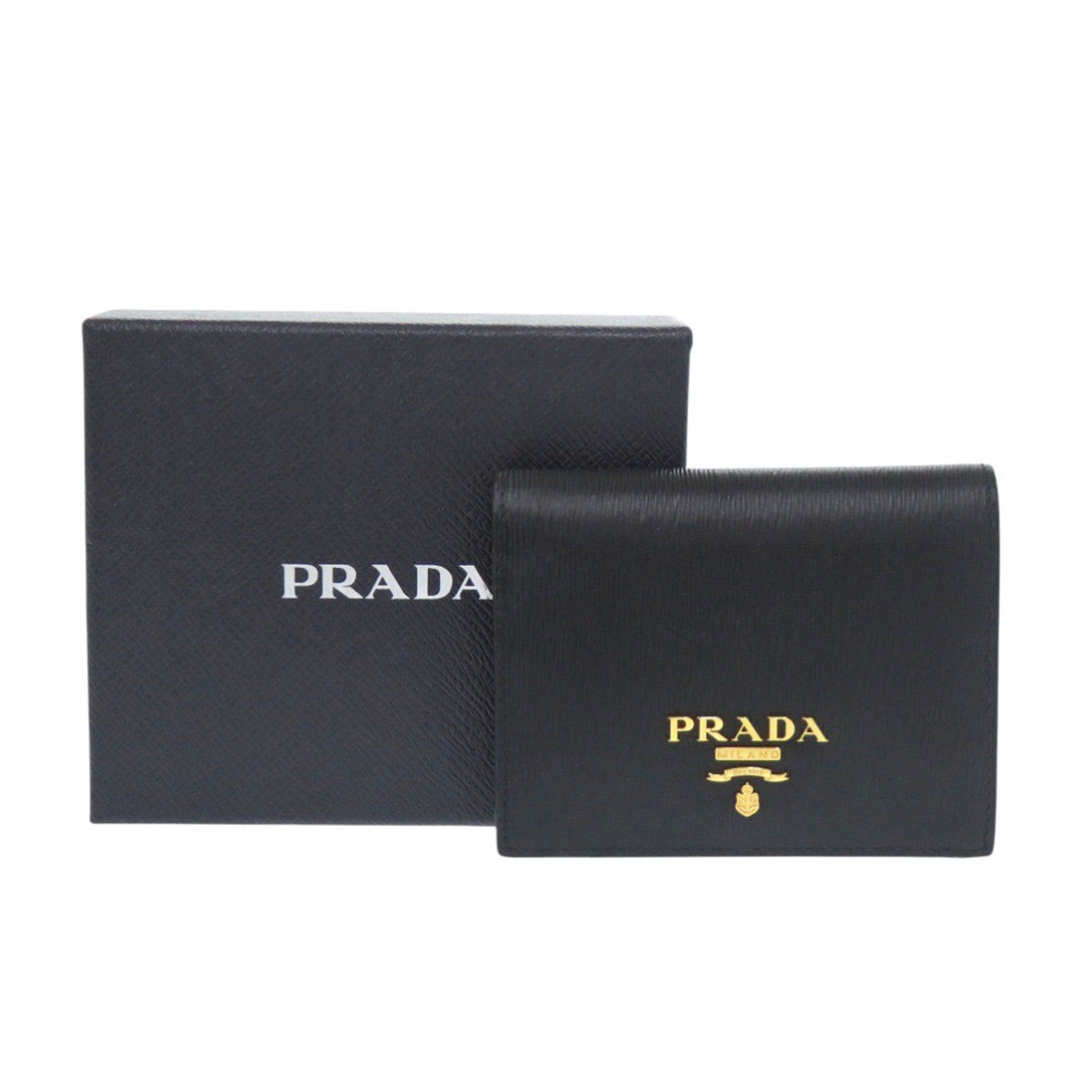 Prada Like new Prada 1MV204 Vitello Move Leather Black Bifold Wallet 1081 Size ONE SIZE - 2 Thumbnail