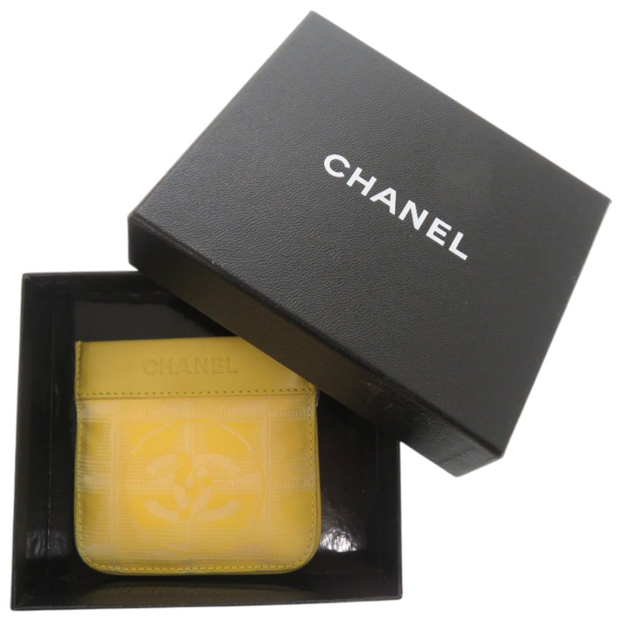 Chanel Chanel Coco Mark New Travel Line Leather Wallet/Coin Case, Yellow, with Key Ring, 1065 Size ONE SIZE - 2 Thumbnail
