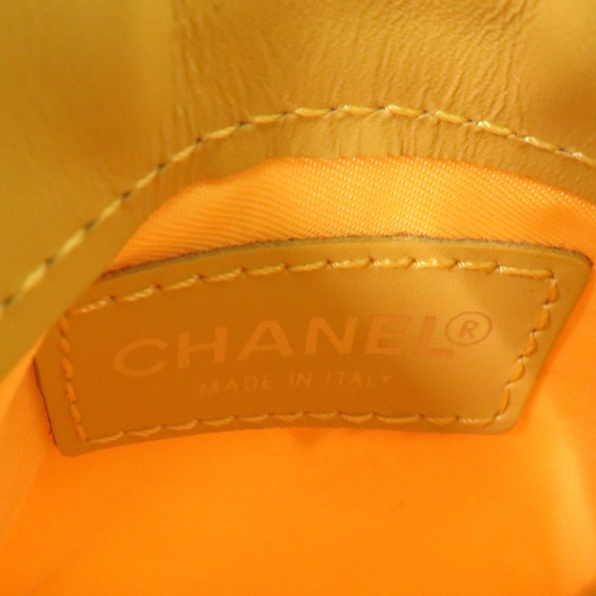 Chanel Chanel Coco Mark New Travel Line Leather Wallet/Coin Case, Yellow, with Key Ring, 1065 Size ONE SIZE - 6 Thumbnail