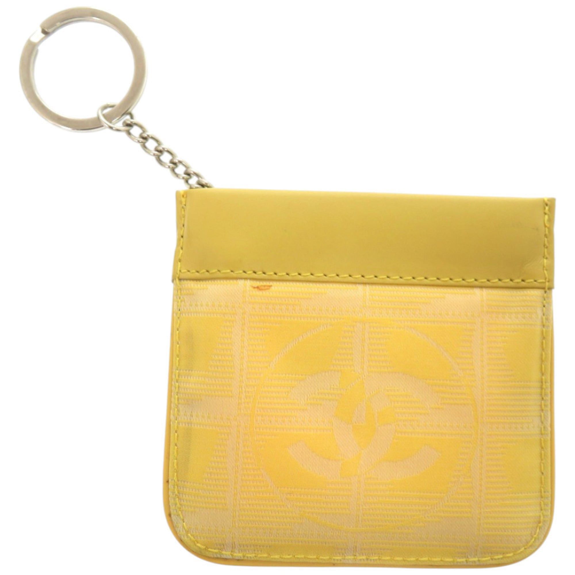 Chanel Chanel Coco Mark New Travel Line Leather Wallet/Coin Case, Yellow, with Key Ring, 1065 Size ONE SIZE - 3 Thumbnail