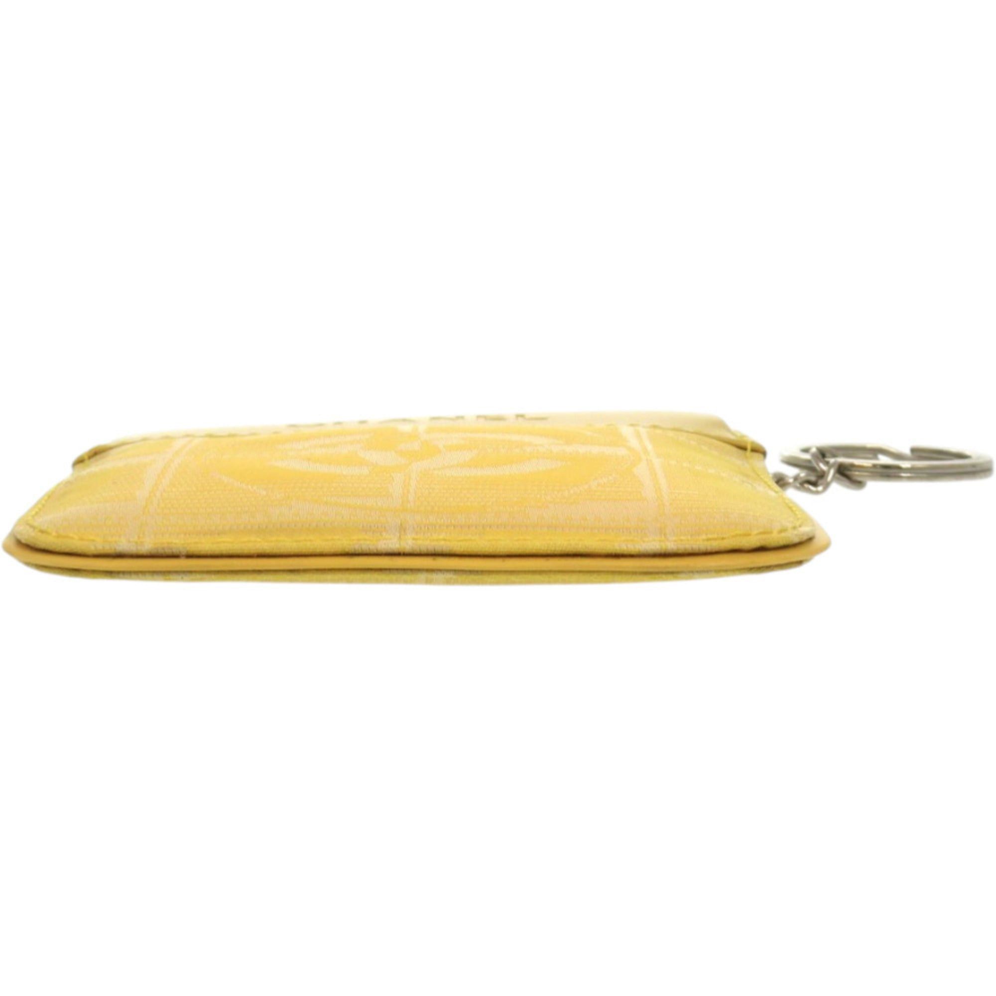 Chanel Chanel Coco Mark New Travel Line Leather Wallet/Coin Case, Yellow, with Key Ring, 1065 Size ONE SIZE - 4 Thumbnail